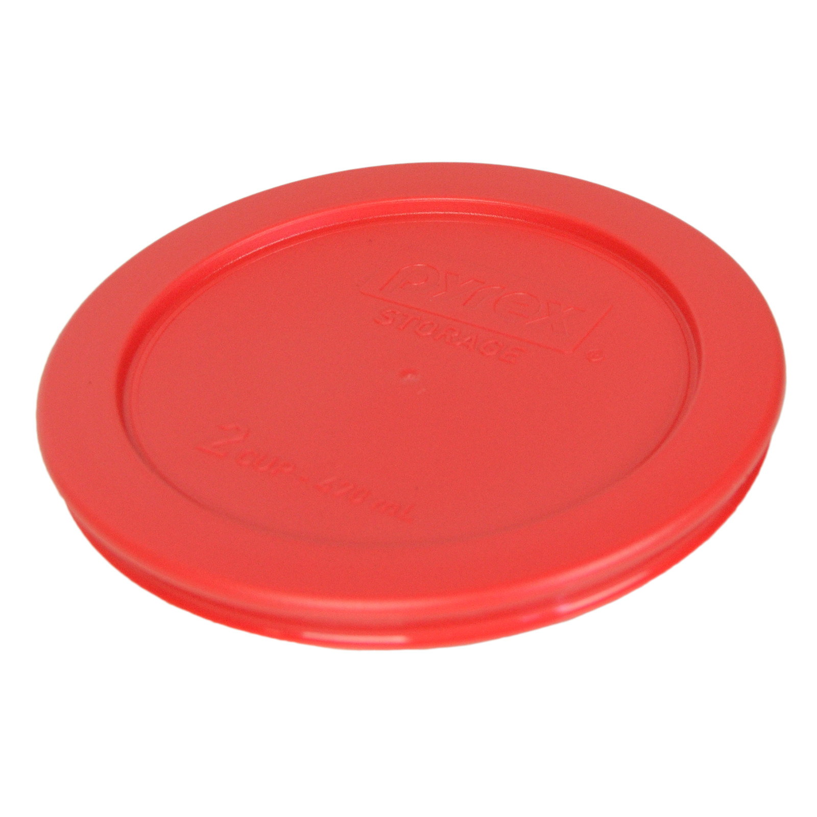 Pyrex 7200-PC 5" Storage Lid Cover 2 Cup Red Round 6 Pack for Glass Bowl New