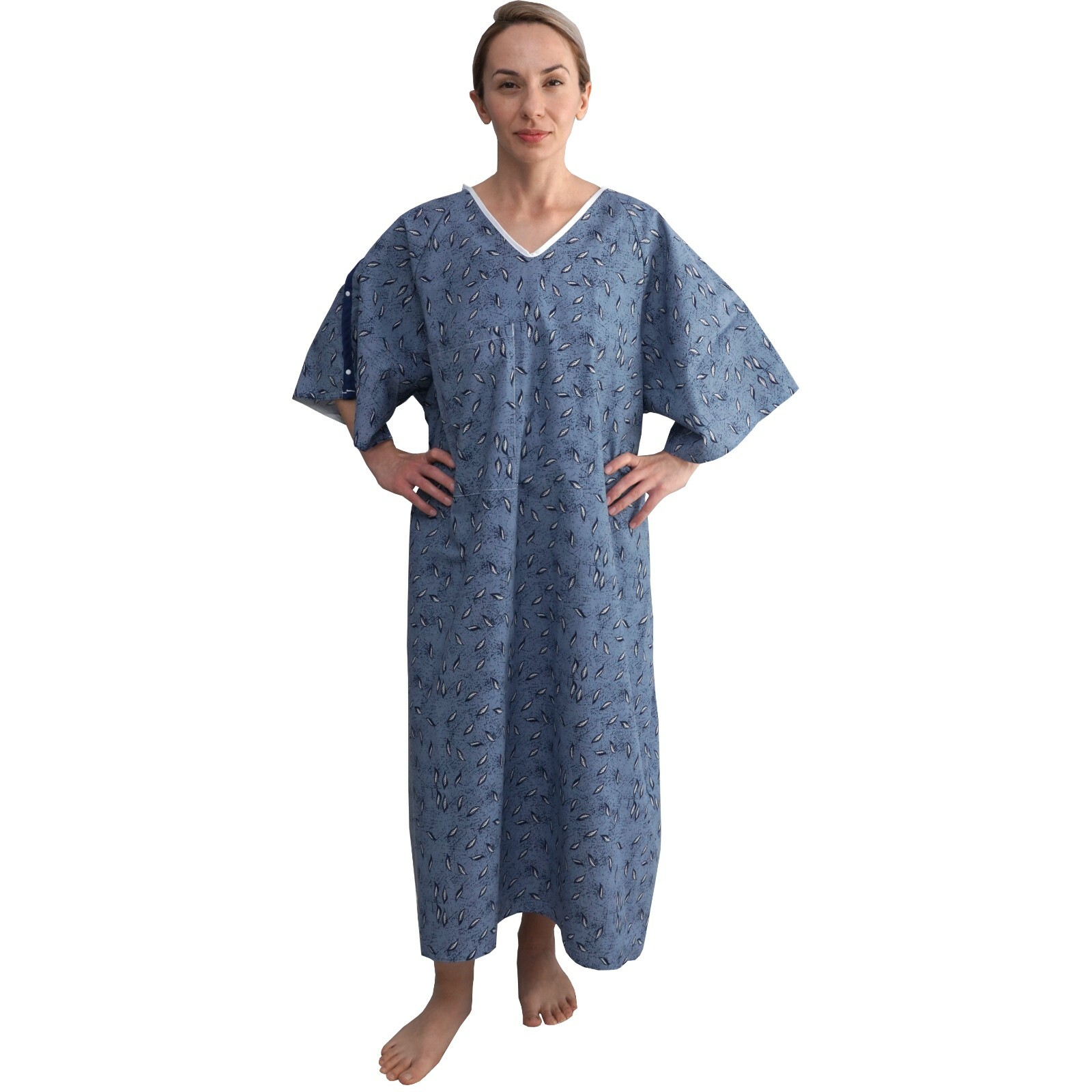 3 Pack - Hospital Patient Gown, IV, Tieside w/Telemetry Pocket, Size Medium - XL