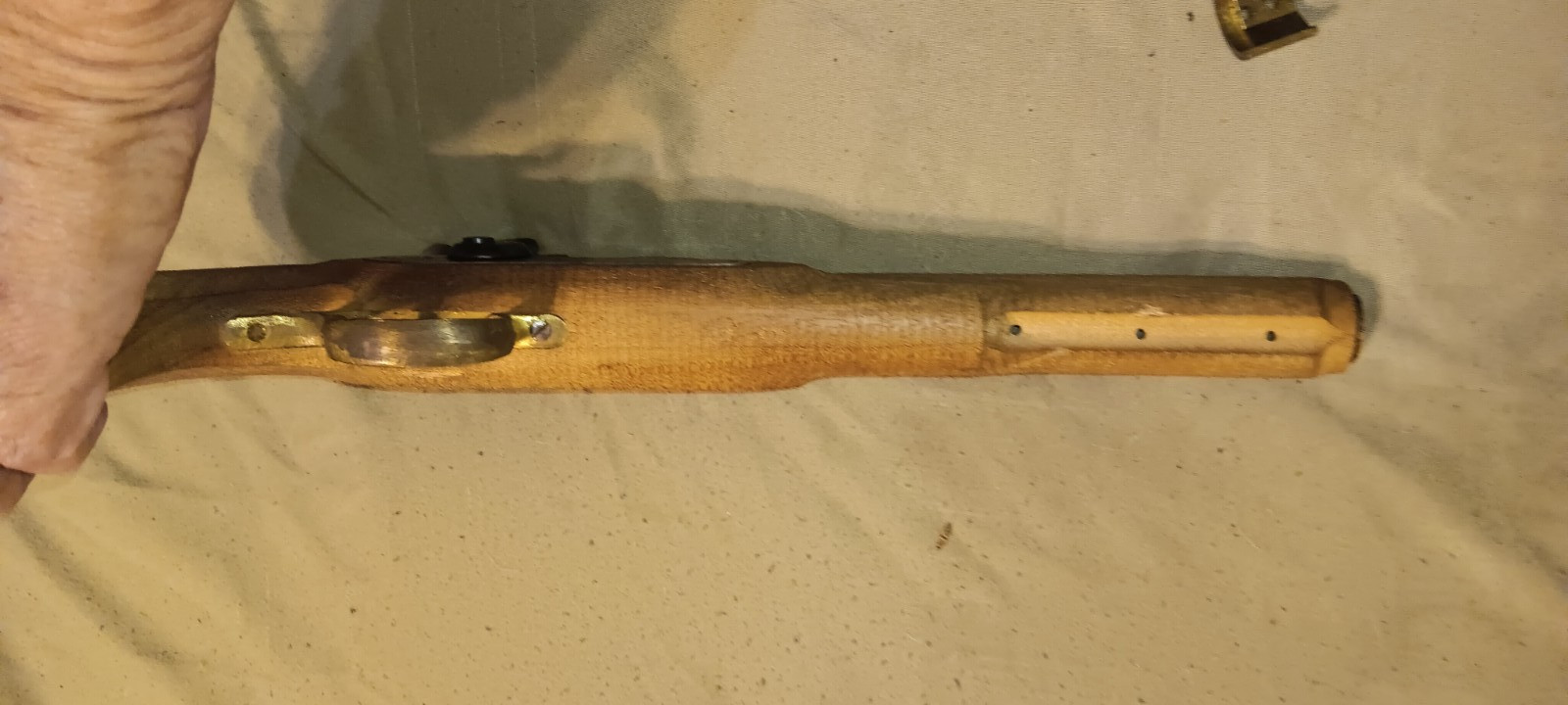 VINTAGE MUZZLE LOADER PISTOL STOCK AND LOCK