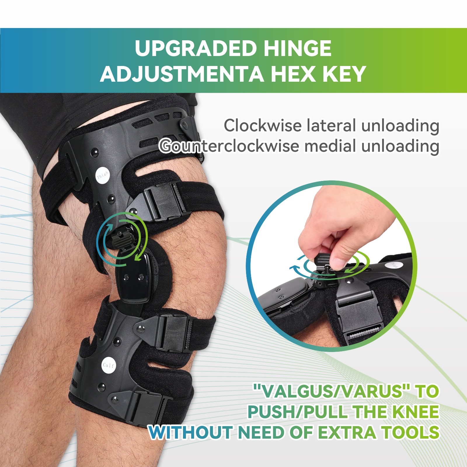 Bone-on-Bone Knee Pain Relief Brace,Support for Arthritis Pain & Joint Stability