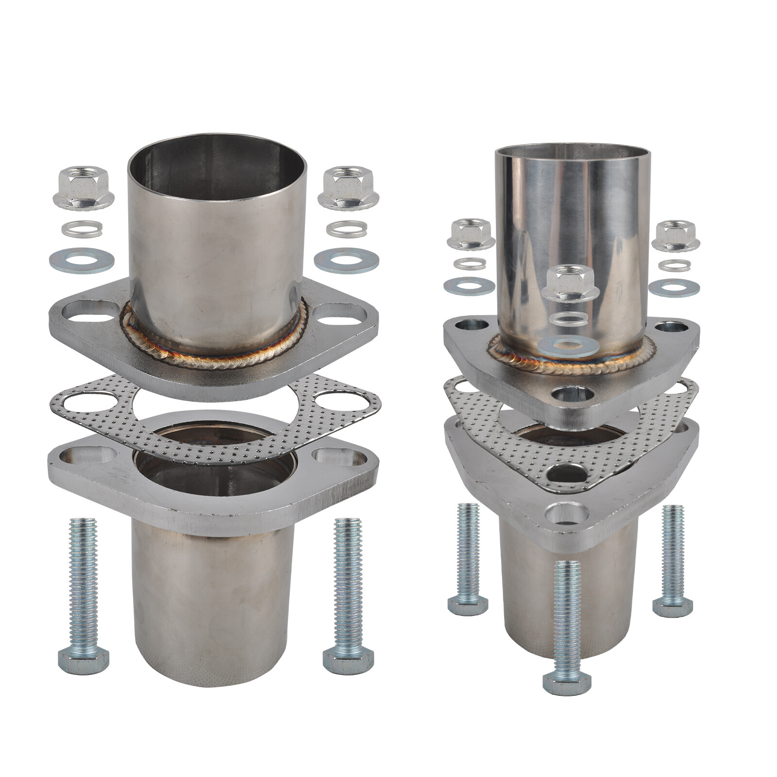 1.75''-2.5''OD Quick Fix Exhaust Spring Bolt Flange Repair Pipe Kit 2/3 Bolts