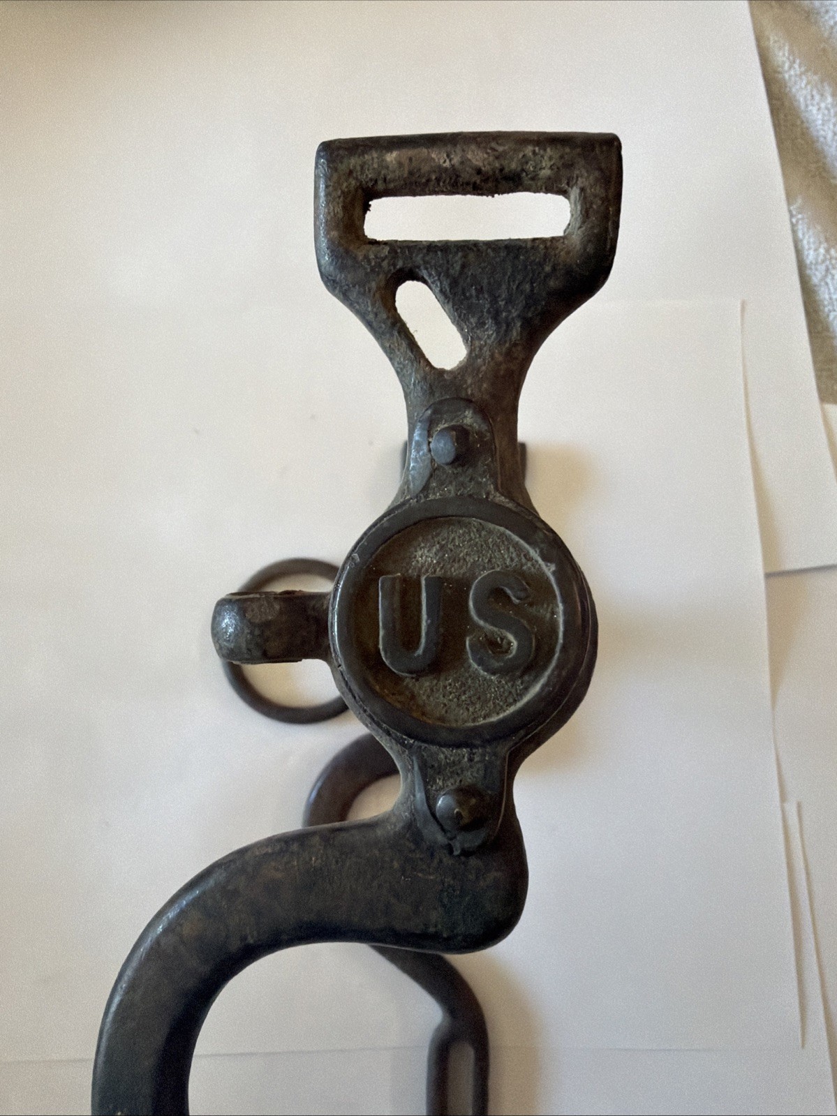 m1859 U.S. calvary horse bit Rare double rein Horse bit.