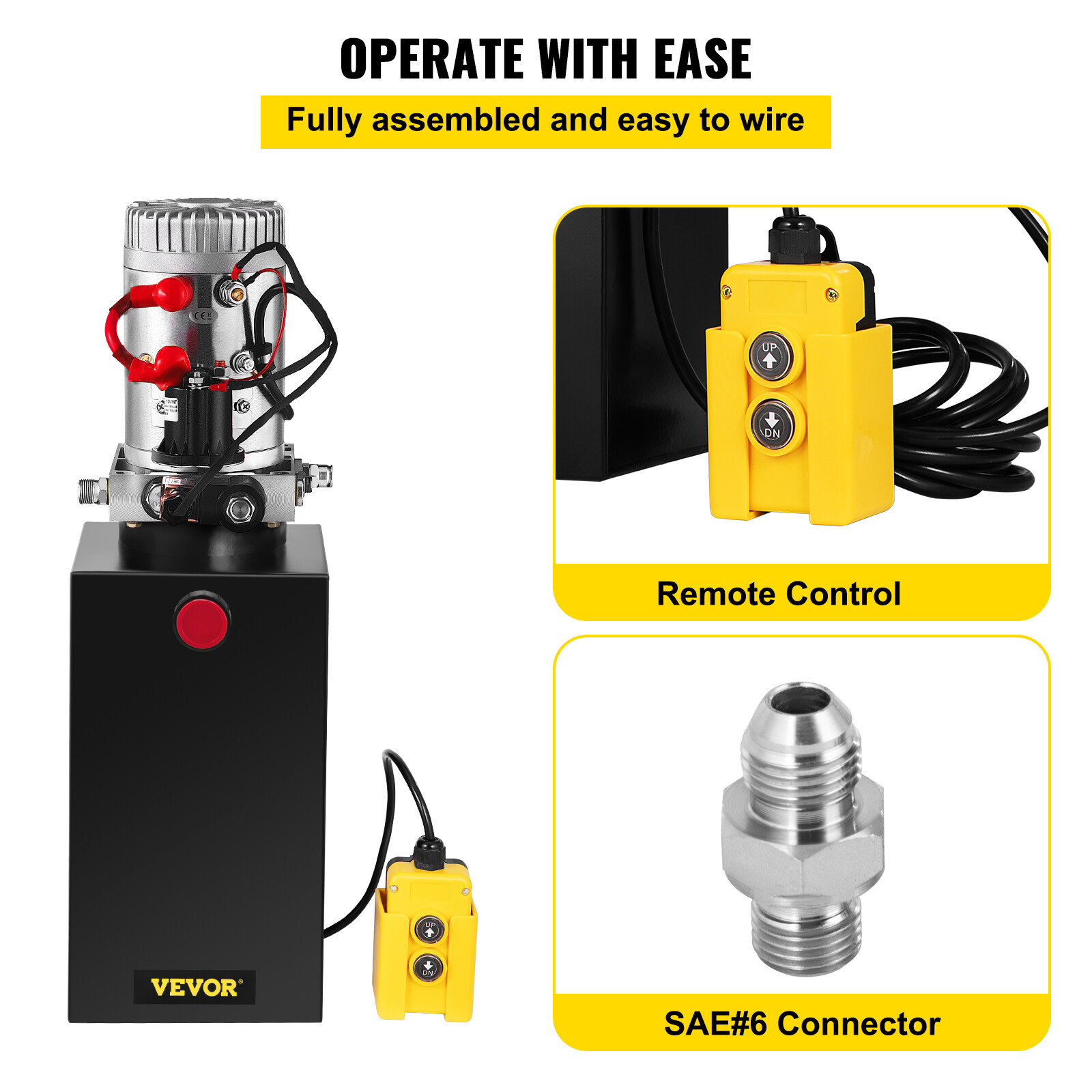 VEVOR 10 Quart Single Acting Hydraulic Pump Dump Trailer Unloading Reservoir