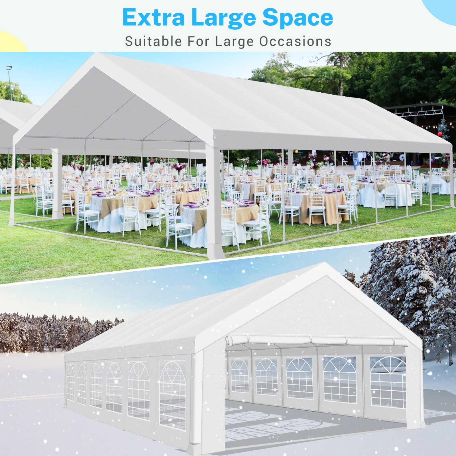 20'x40'、20'x30'\10x30' Outdoor Party Tent Heavy Duty Wedding Event Gazebo Canopy