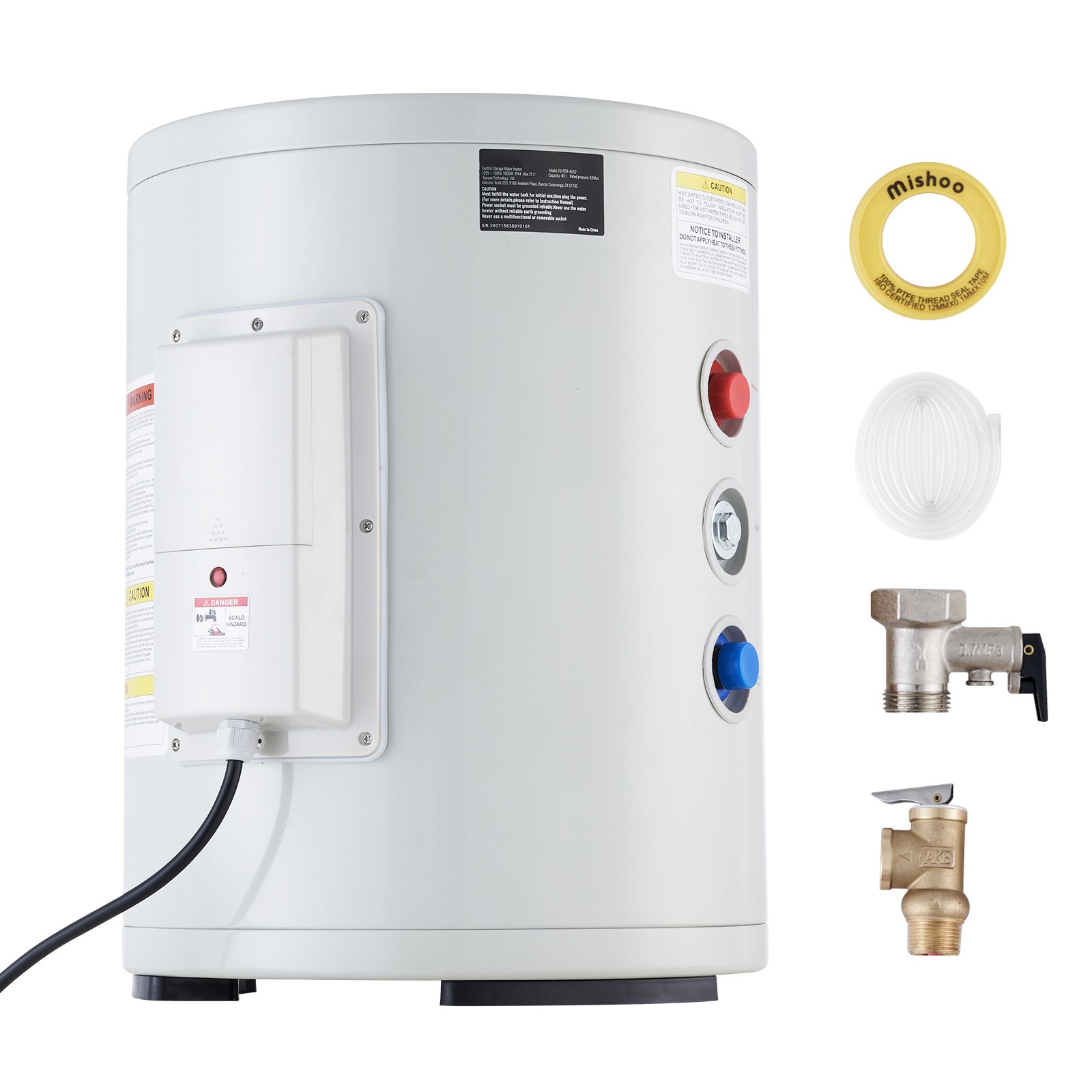 Uimoso 10 Gallon Point of Use Hot Water Heater 1.6Kw Electric Instant Compact