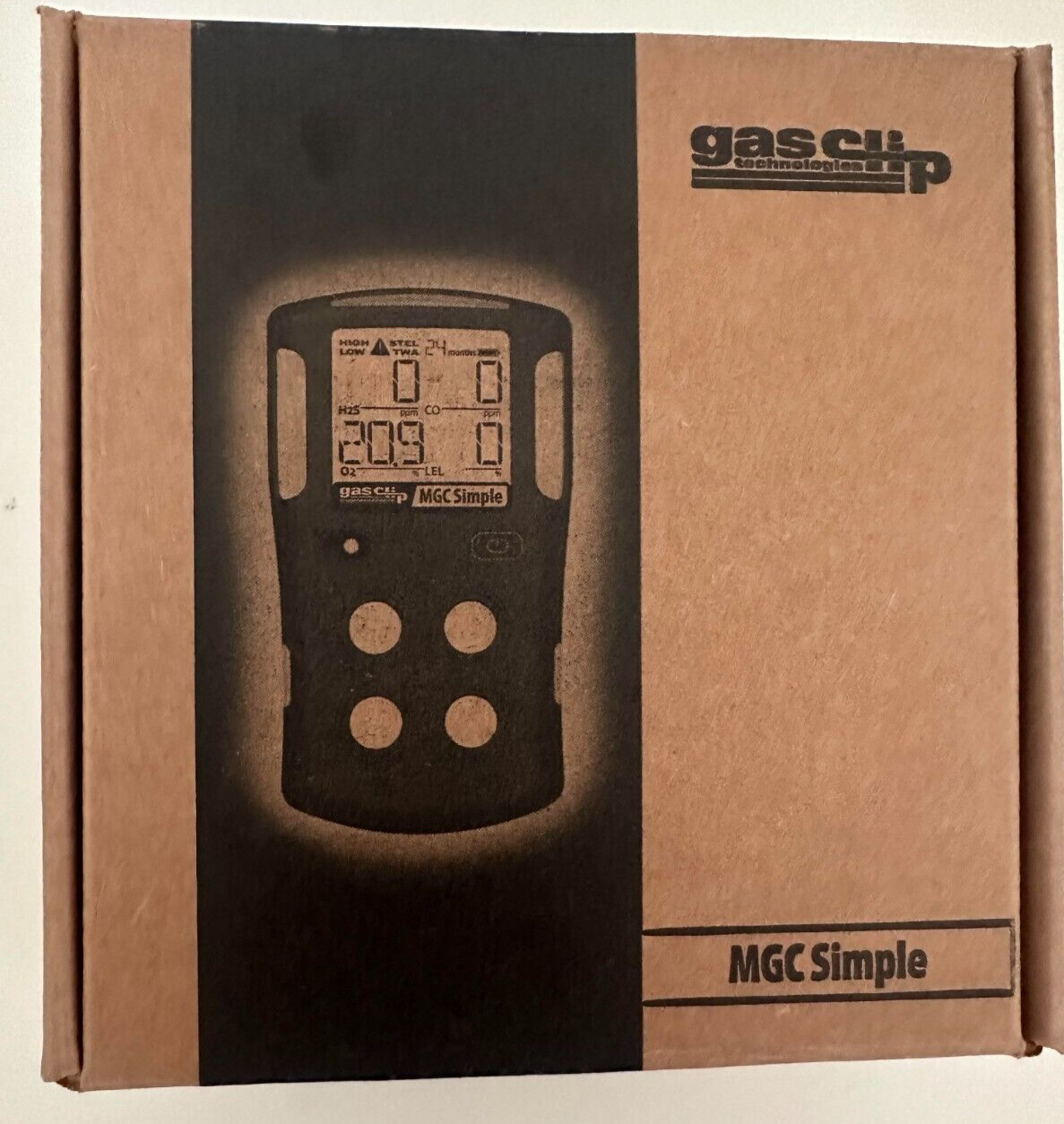 Gas Clip MGC-S Multi Gas Clip Simple, 4 Gas, 2 Year No Charge. 4 Way Gas Monitor