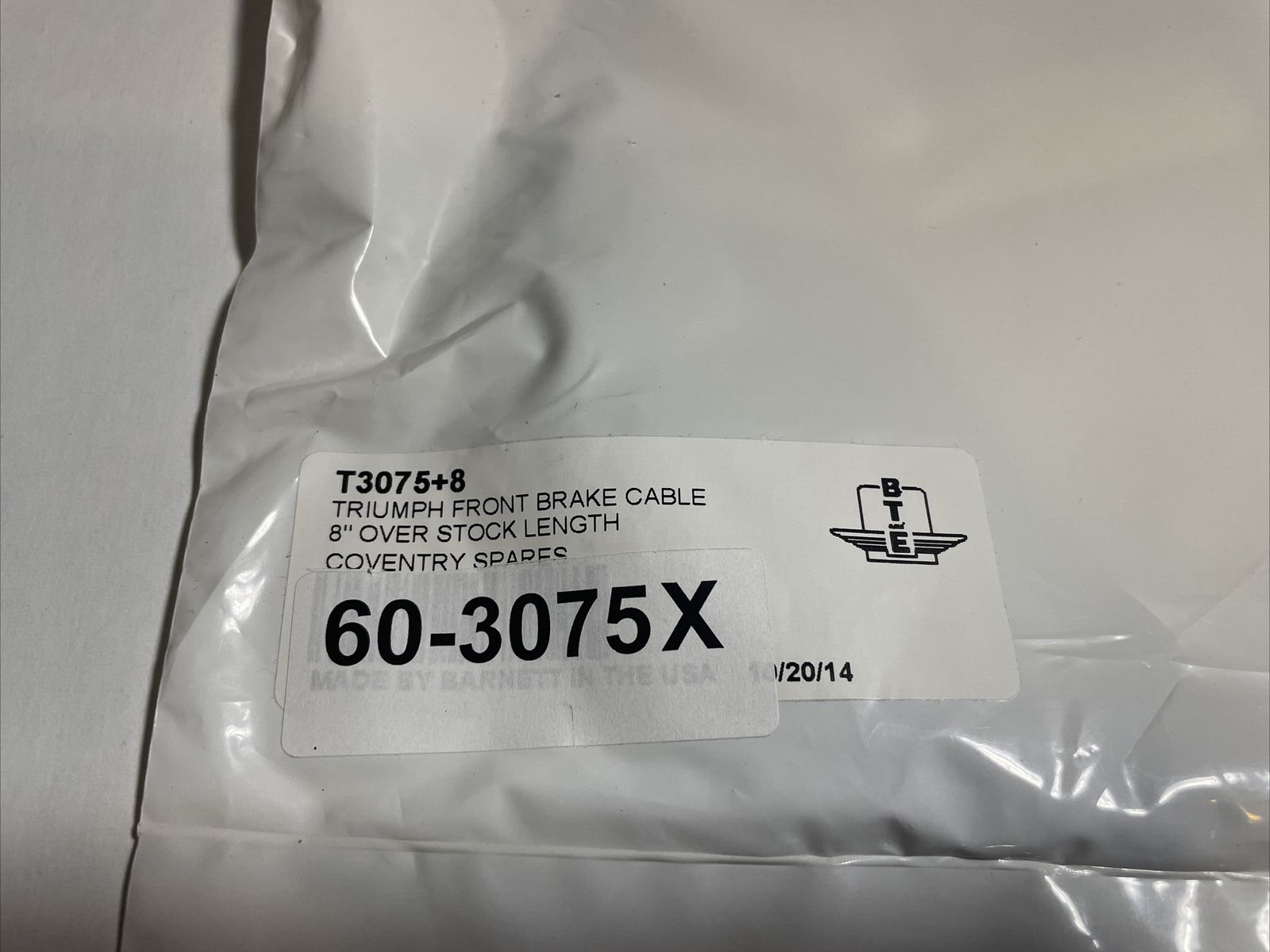 BSA Triumph 650 750 Front Brake Cable No Switch 60-3075 X A65 A70 TR6 T120 OIF