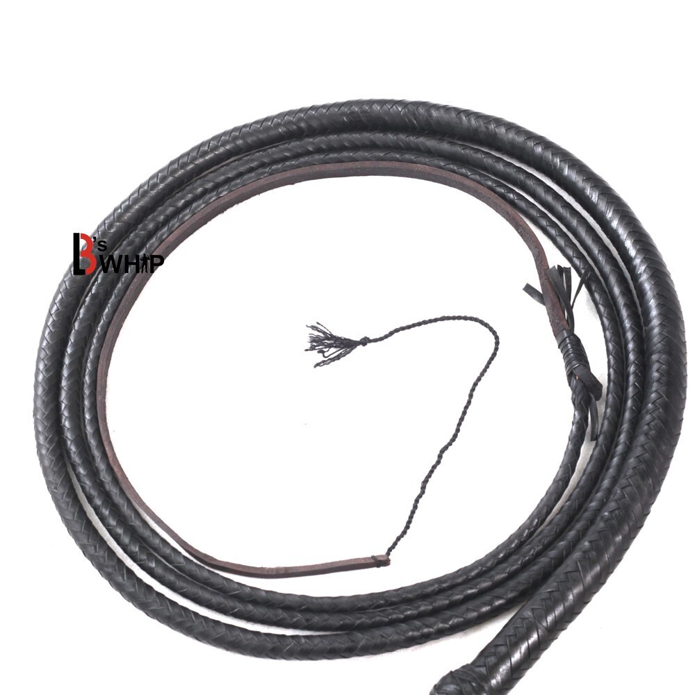 Zorro Black Whip Bullwhip 06 to 16 Feet, 16 Strands Real Kangaroo Leather