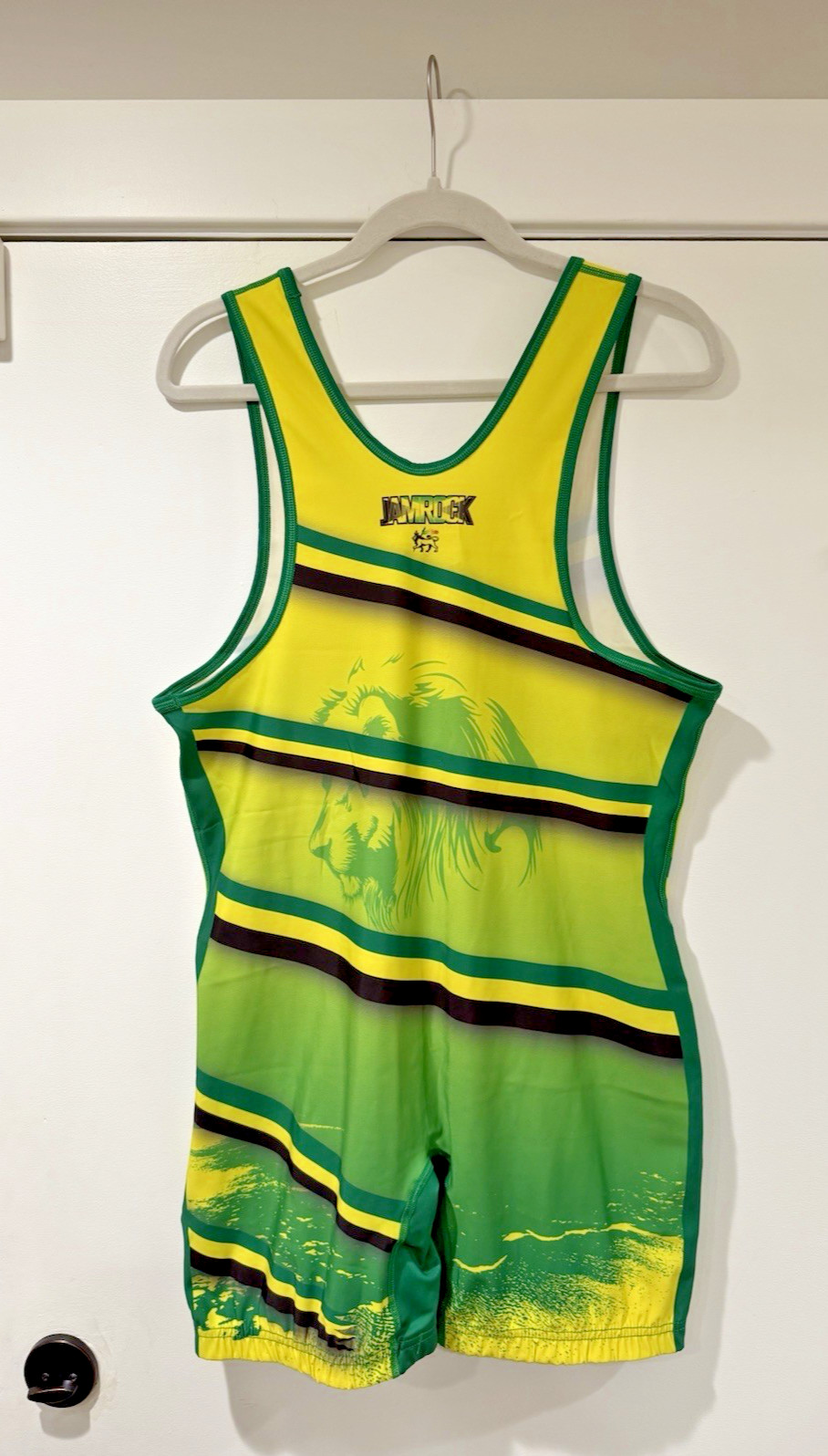 Brute Wrestling Singlet Adult XL Jamaica Jamrock Grappling Sublimated Bib