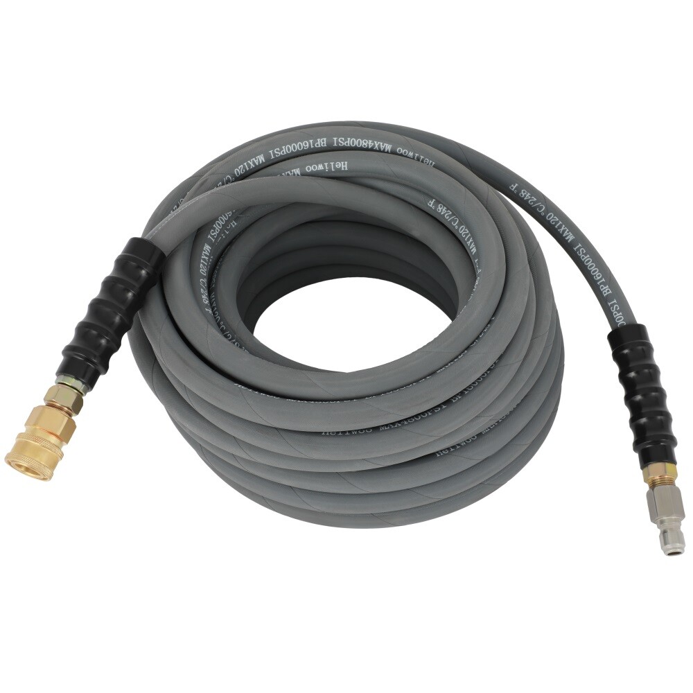 4000 PSI 50 ft / 100 ft 3/8" Pressure Washer Hose Non-Marking Gray With Couplers