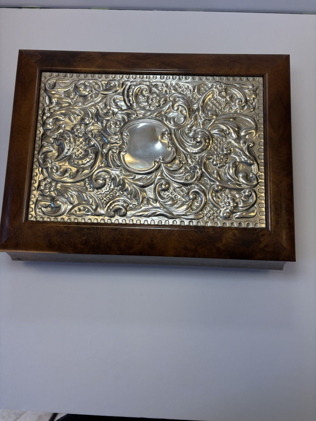 Sterling Silver & Wood Vintage Tea Storage Box Hand Made In Italy Art Collection