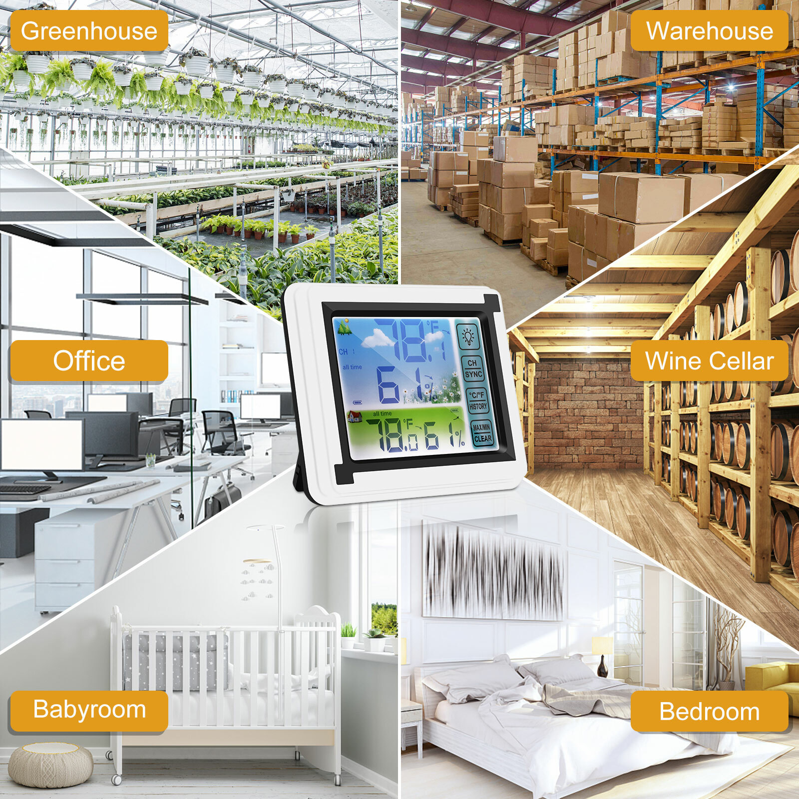 Thermometer Digital LCD Hygrometer Temperature Humidity Meter Indoor/Outdoor