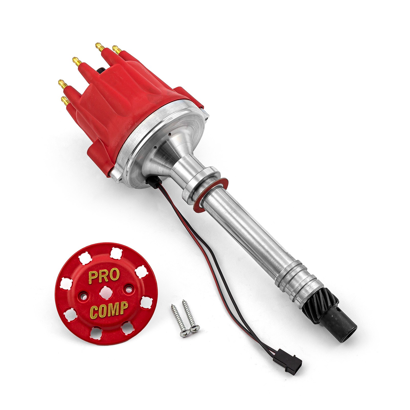 Chevy SBC 350 BBC 454 8000 Series Pro Billet Distributor [Red Screw-on]