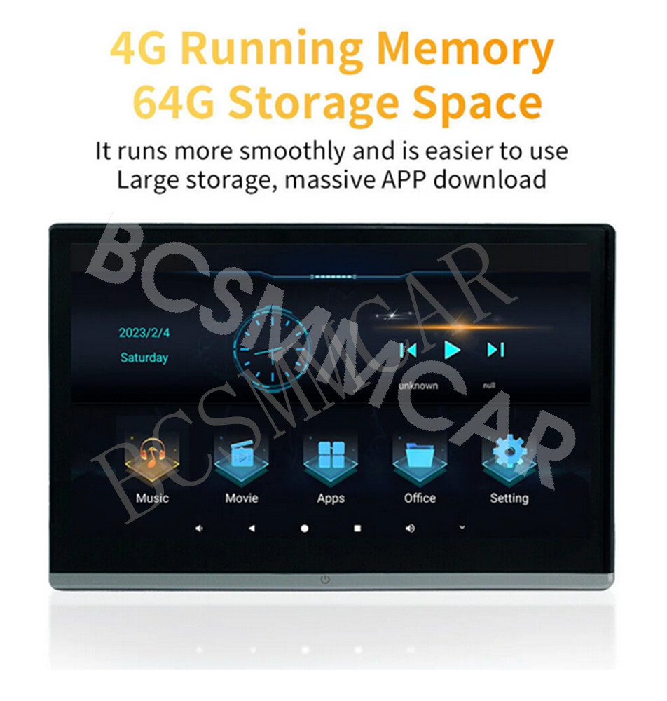 Car Headrest Monitor Touch Screen Video Music TV Player Dual HMDI For Rear Seat