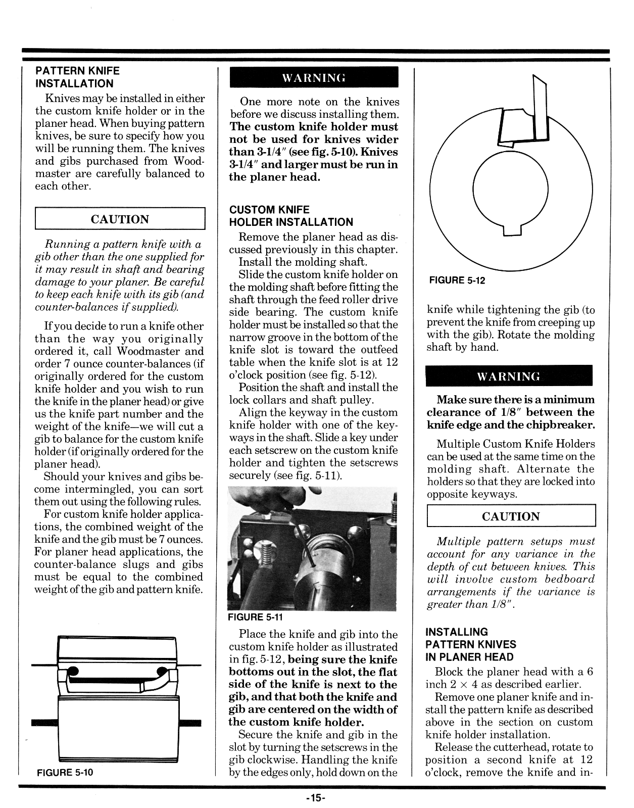 WOODMASTER 718 Wood Planer Operator Owners Instruction & Part Manual 0986