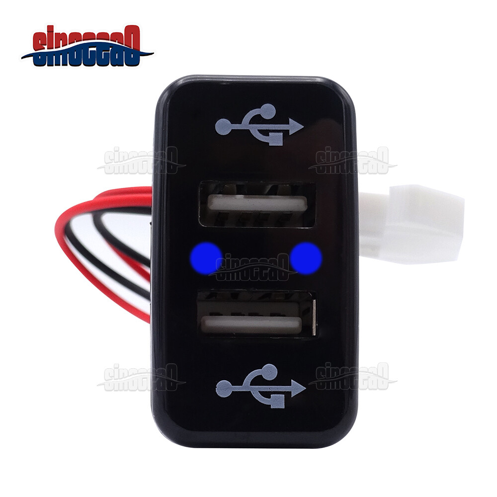 2.1A Dual USB Ports Power Socket Charger Button for Toyota Tacoma Tundra 4Runner