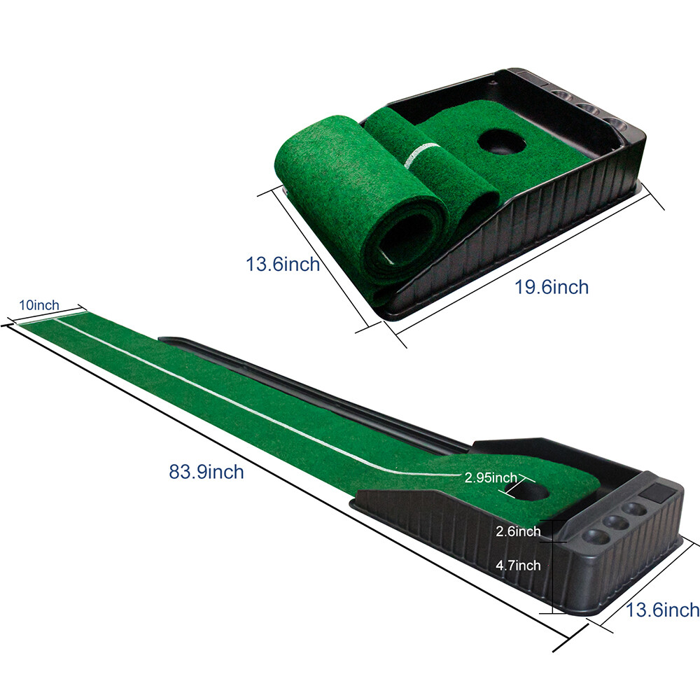 Golf Putting Matt with Ball Return Portbale Indoor Putting Green Trainning Aids