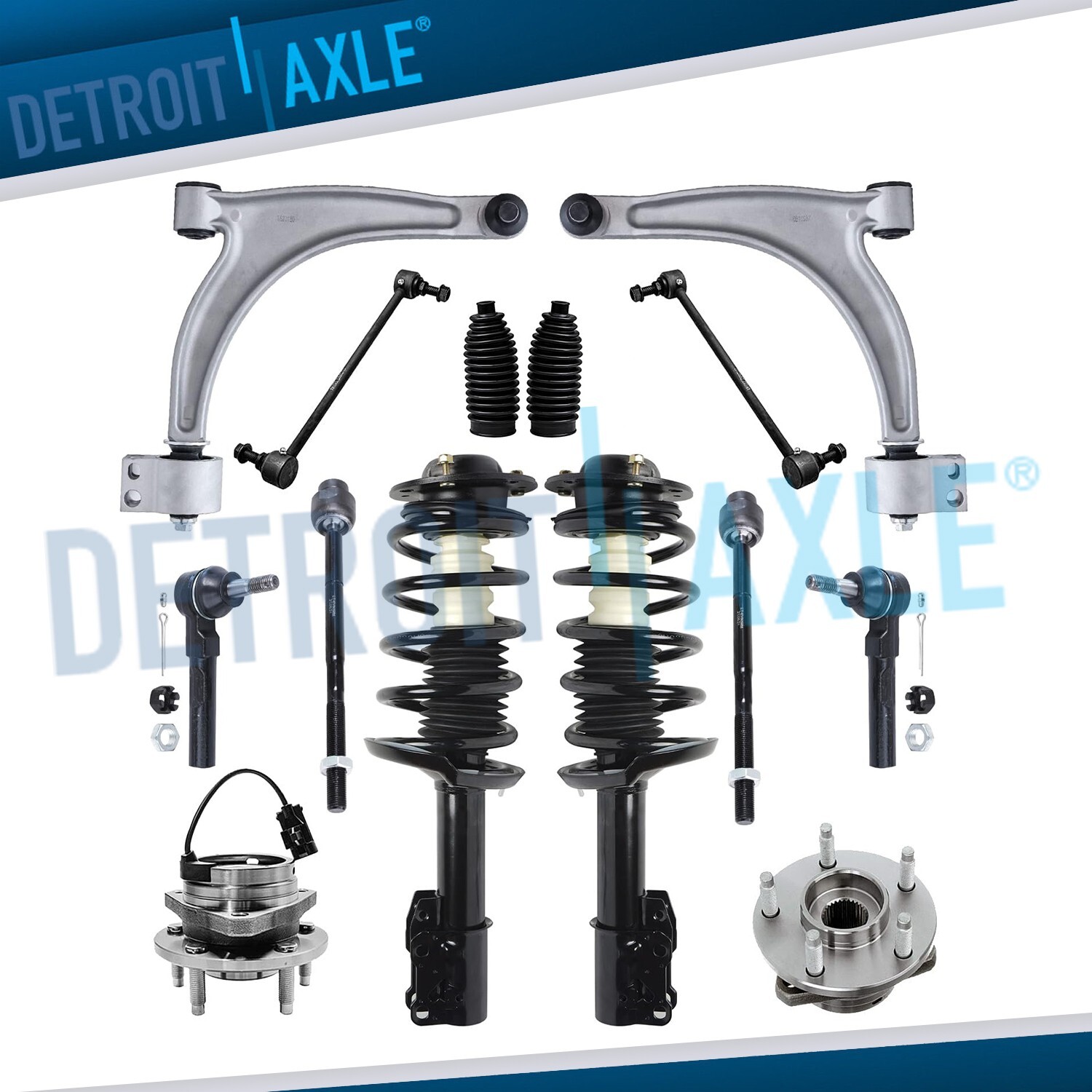 14pc Front Strut Lower Control Arm Tierod Kit for 2004-2012 Chevy Malibu Aura G6