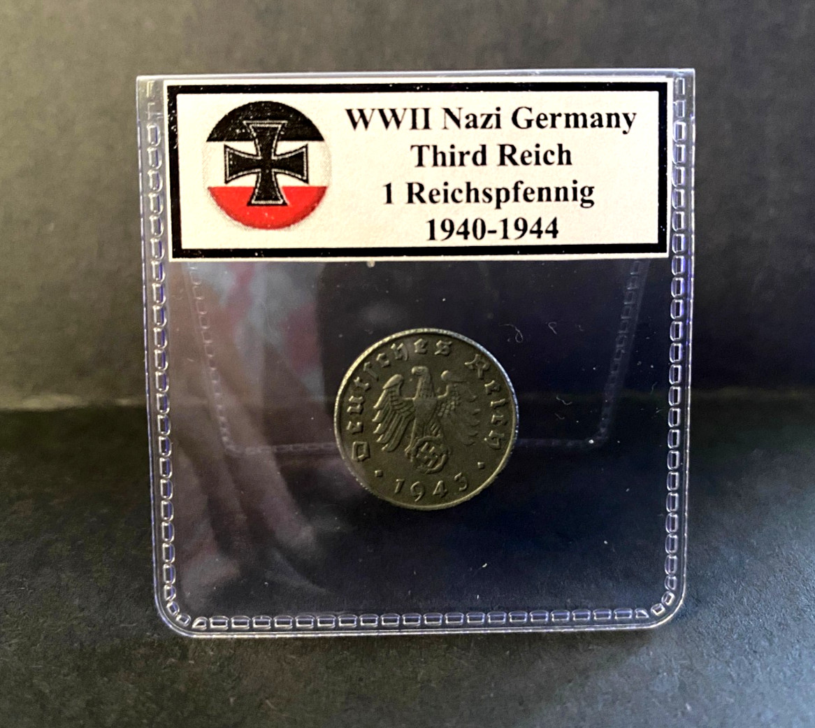 Germany WWII Era Third Reich Nazi Genuine 1 Reichspfennig Coin 1940-1944 Zinc