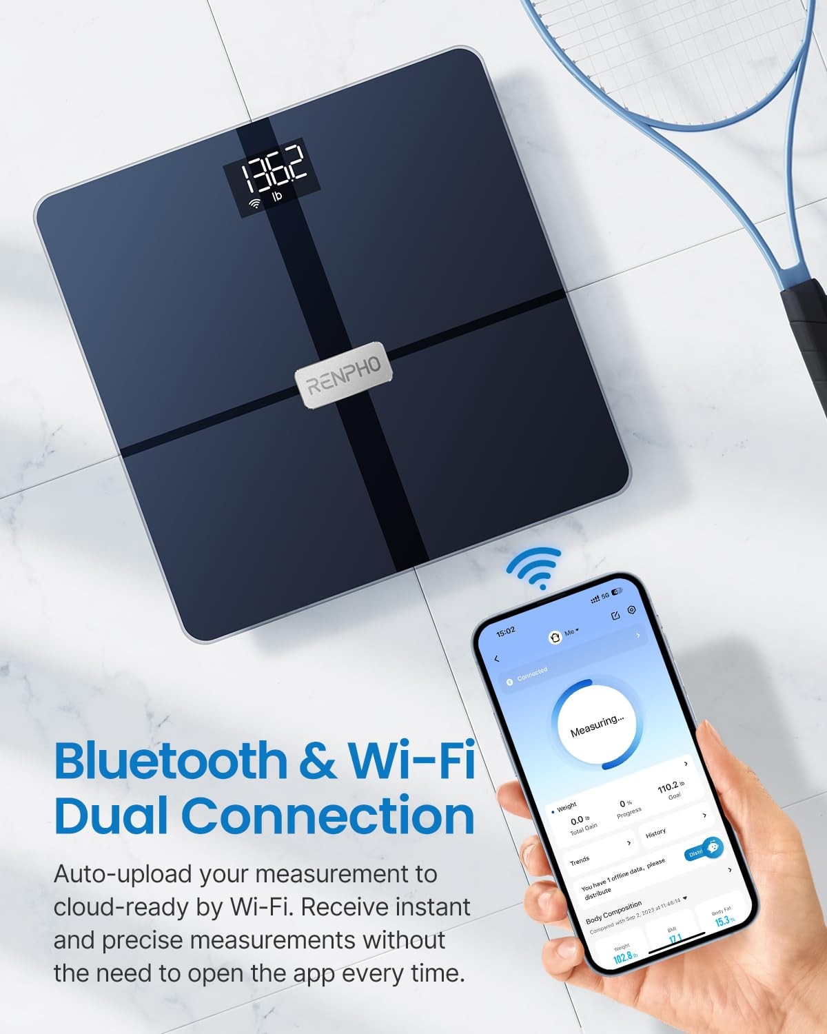 RENPHO Elis Aspire Smart Body Scale - Wifi Connectable - ITO Coating - 13 Metric