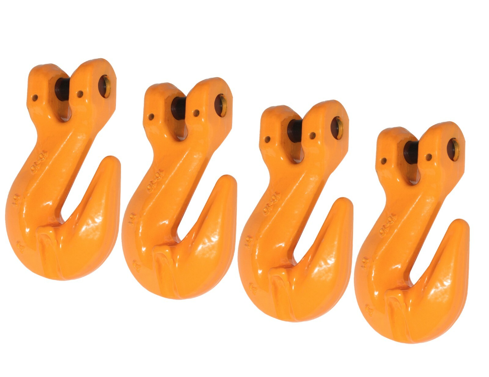 3/8" Grade 100 Clevis Grab Hook Lifting Chain Forged Alloy Orange (4 Pack)
