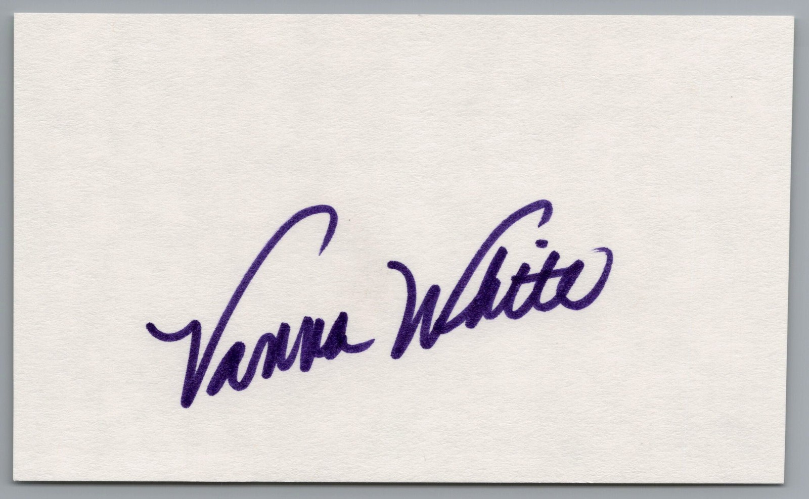 Vanna White Signed 3x5 Index Card Wheel Of Fortune Autographed