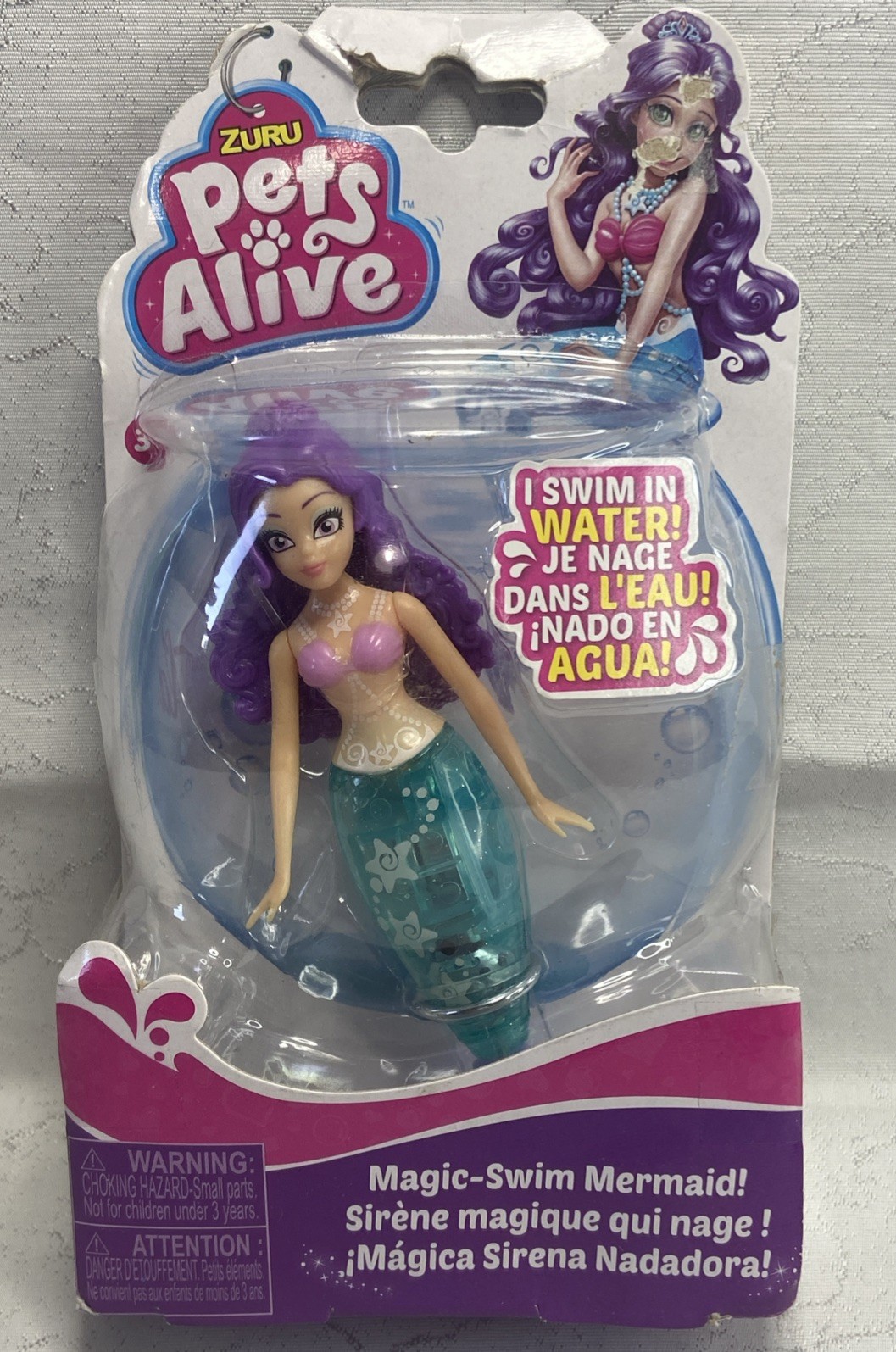 Pets Alive Magic-Swim Mermaid Figure ZURU Purple Hair Swimming Toy 3+ Water NEW