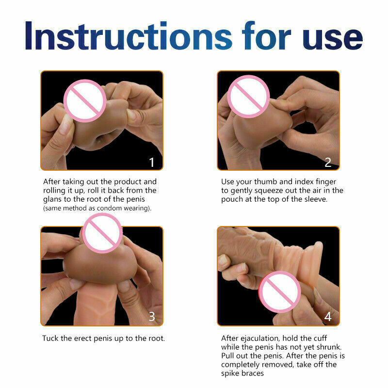 Male Cock-Girth-Enlarger-Enhancer-Penis-Extension-Extender-Sheath-Sleeve-Men Big