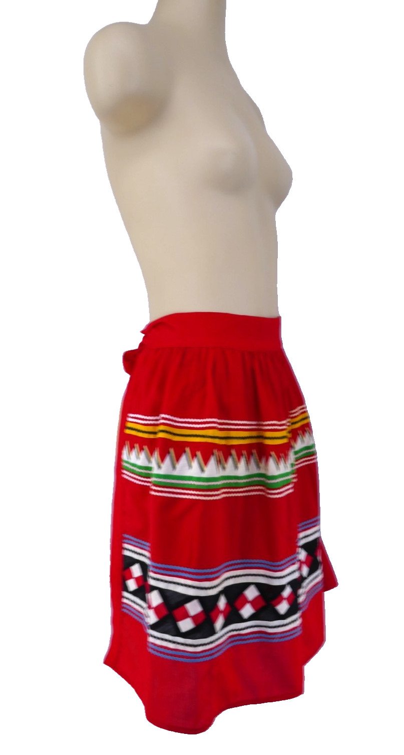 VINTAGE SEMiNOLE MiCCOSUKEE NATiVE AMERiCAN HANDMADE PATCHWORK RiC RAC APRON