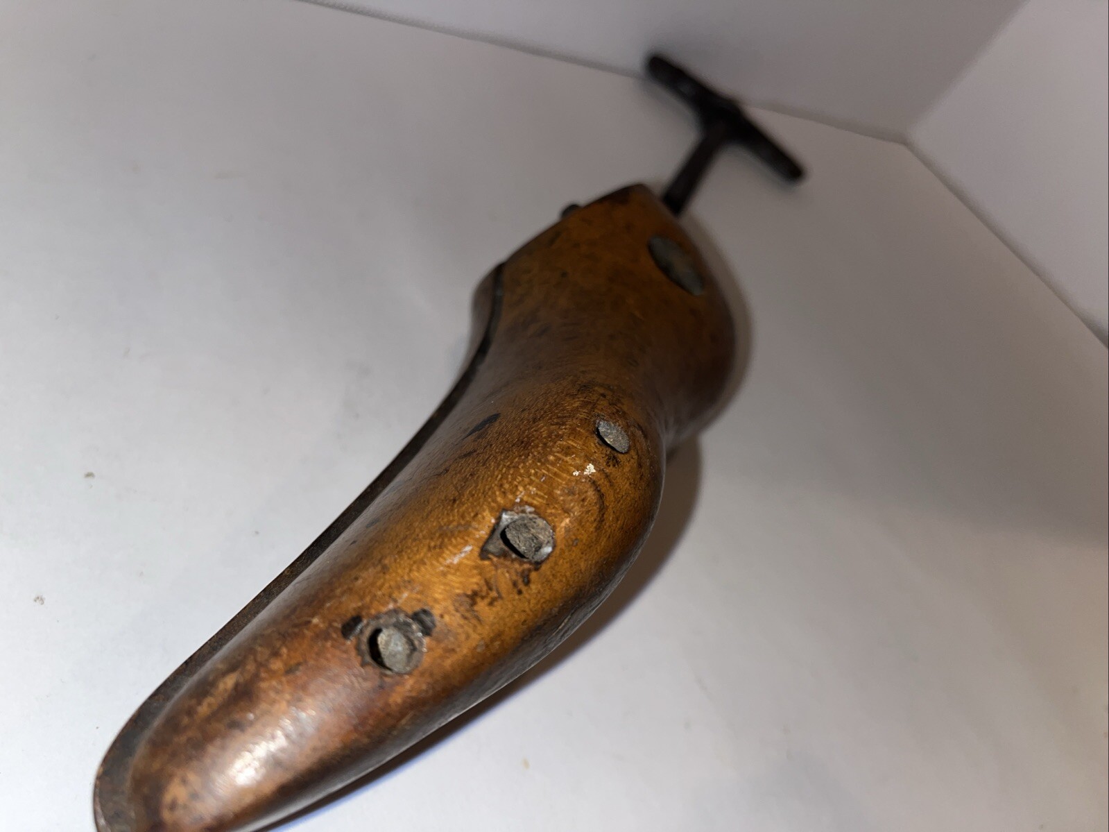 Antique Shoe Stretcher Crank Tree Authentic Marks Wood & Metal