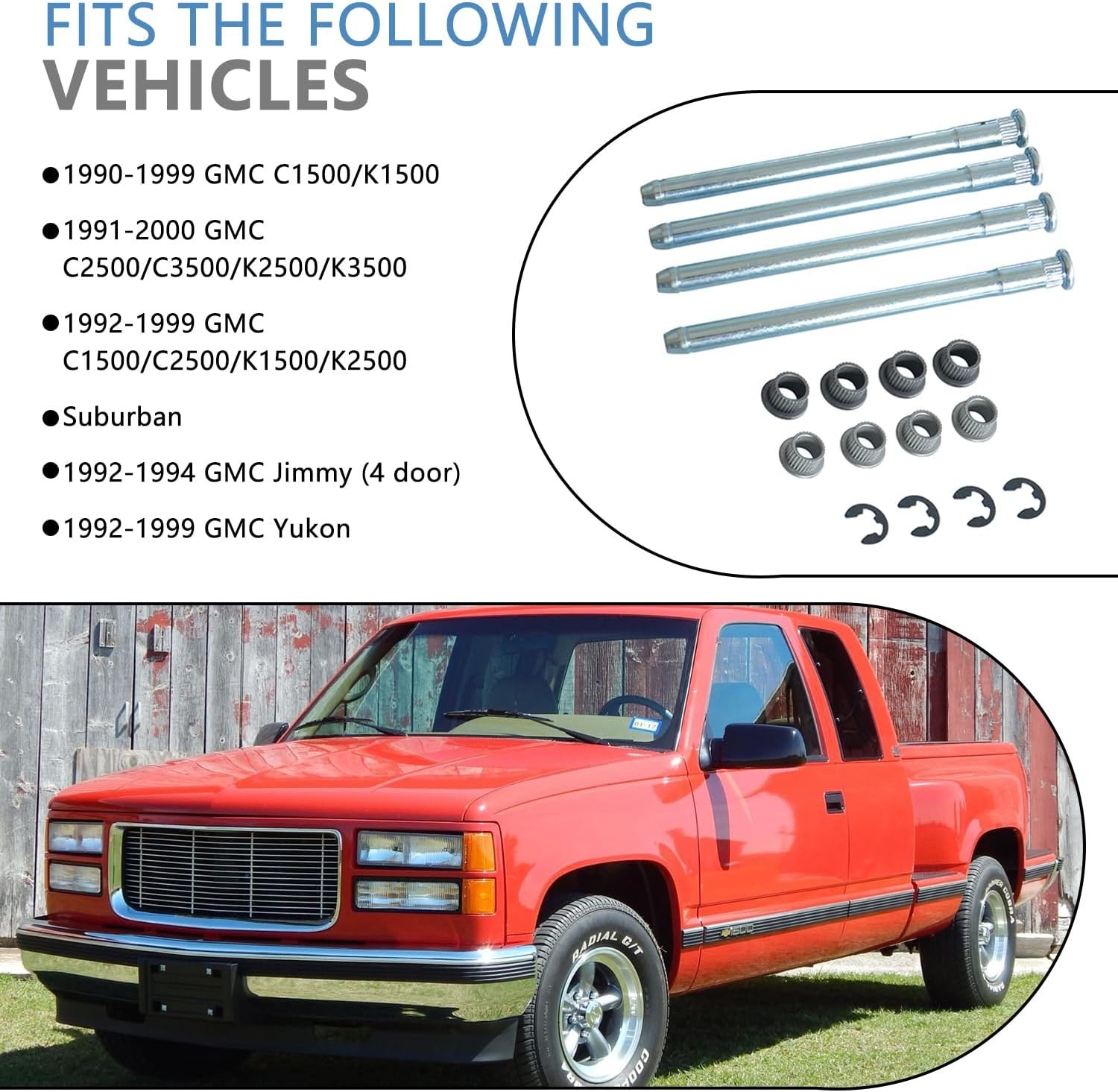 “Door Hinge Pin Bushing Repair Kit for Chevy GMC 1500 2500 3500 Tahoe Suburban”