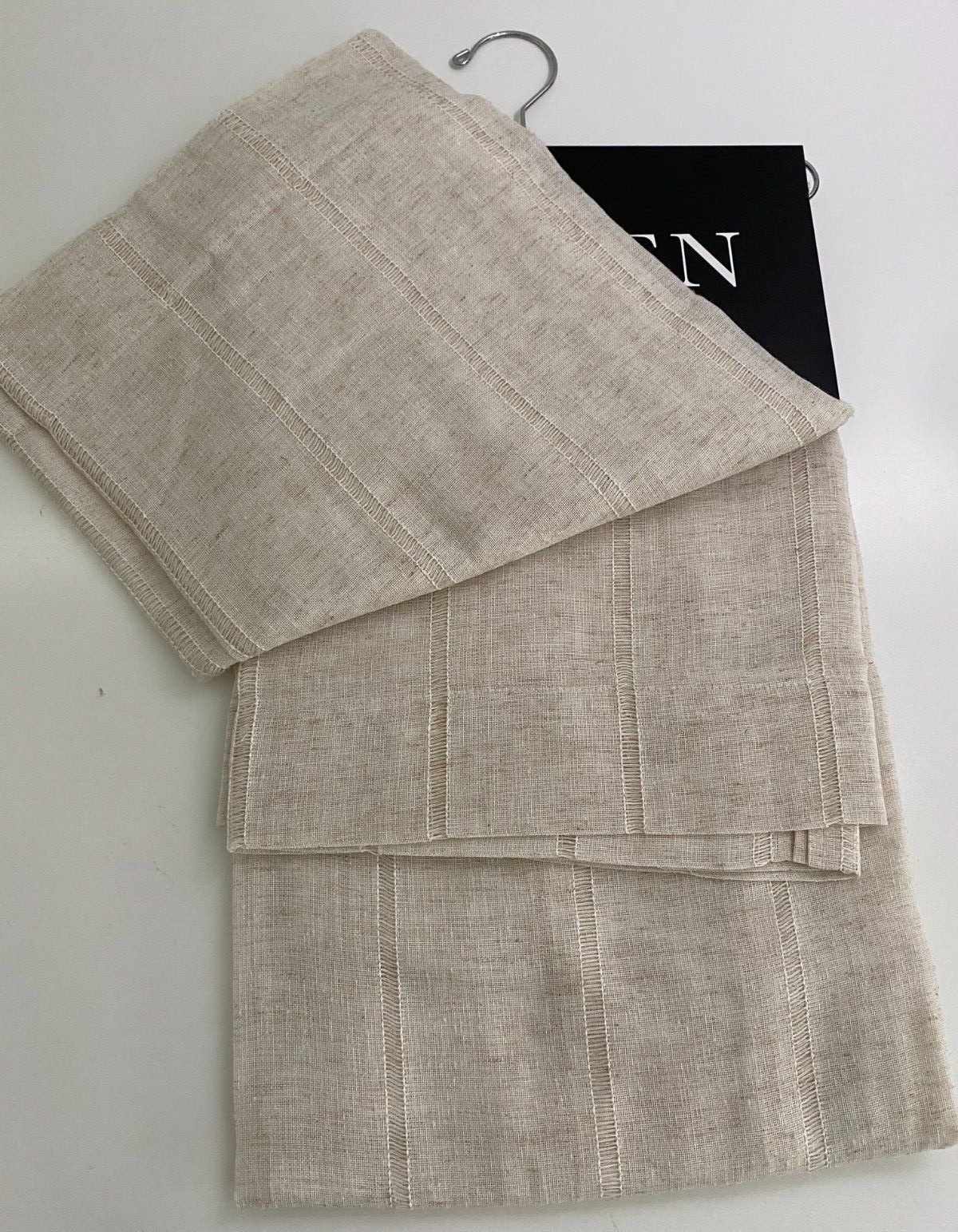 New Ralph Lauren Window Curtains 2 Panels Beige 54 x 84" Linen Hamilton Back Tab