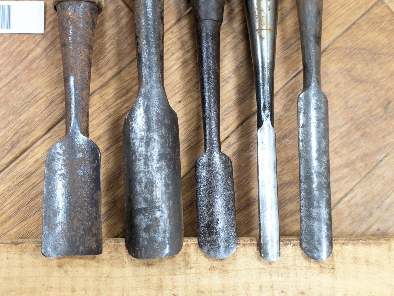 Japanese vintage chisel tataki Nomi Japan Signed Old 25.28.18.9.14mm LL986