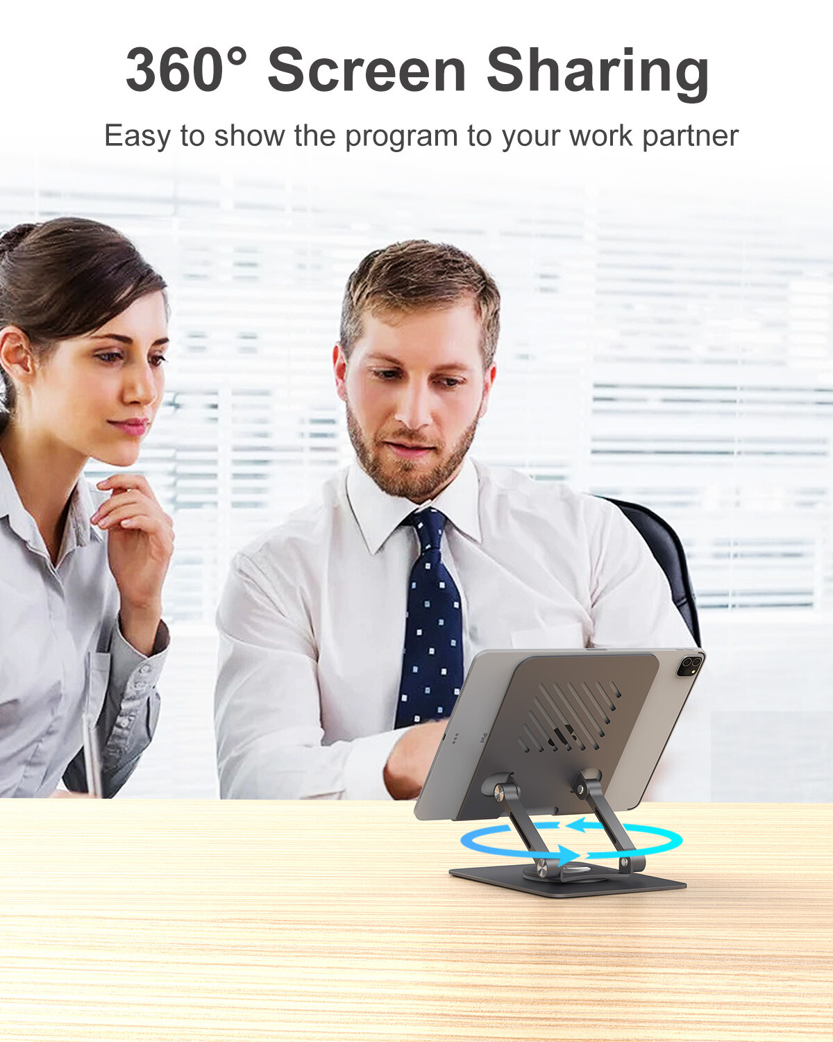 Metal 360°Adjustable Phone Tablet Stand Desk Holder Mount Cradle For iPhone iPad