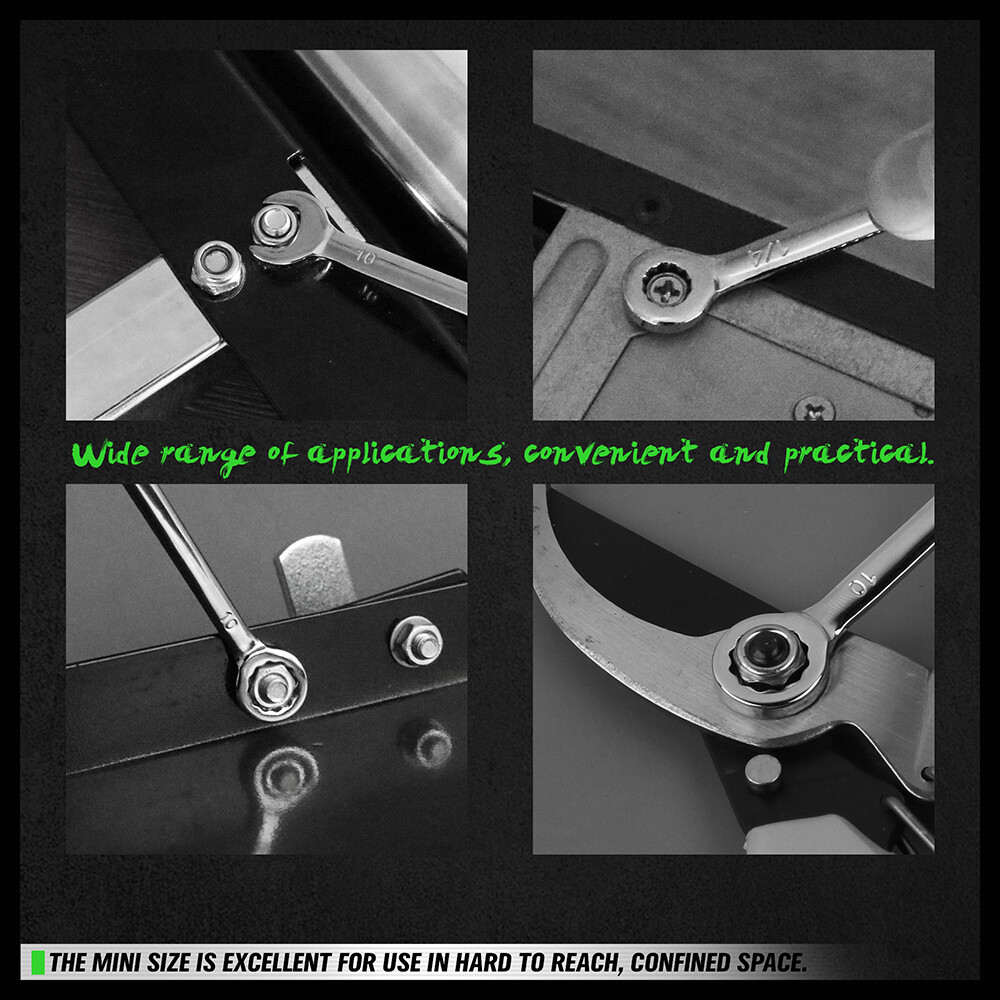 22PCS Combination Wrench Set Ignition Spanner Steel Tools Metric SAE Mini Small