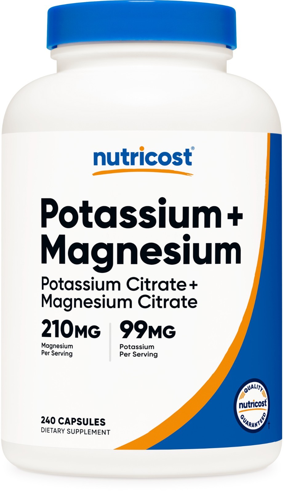 Nutricost Potassium (99 mg) Magnesium (210 mg) Citrates, 240 Capsules
