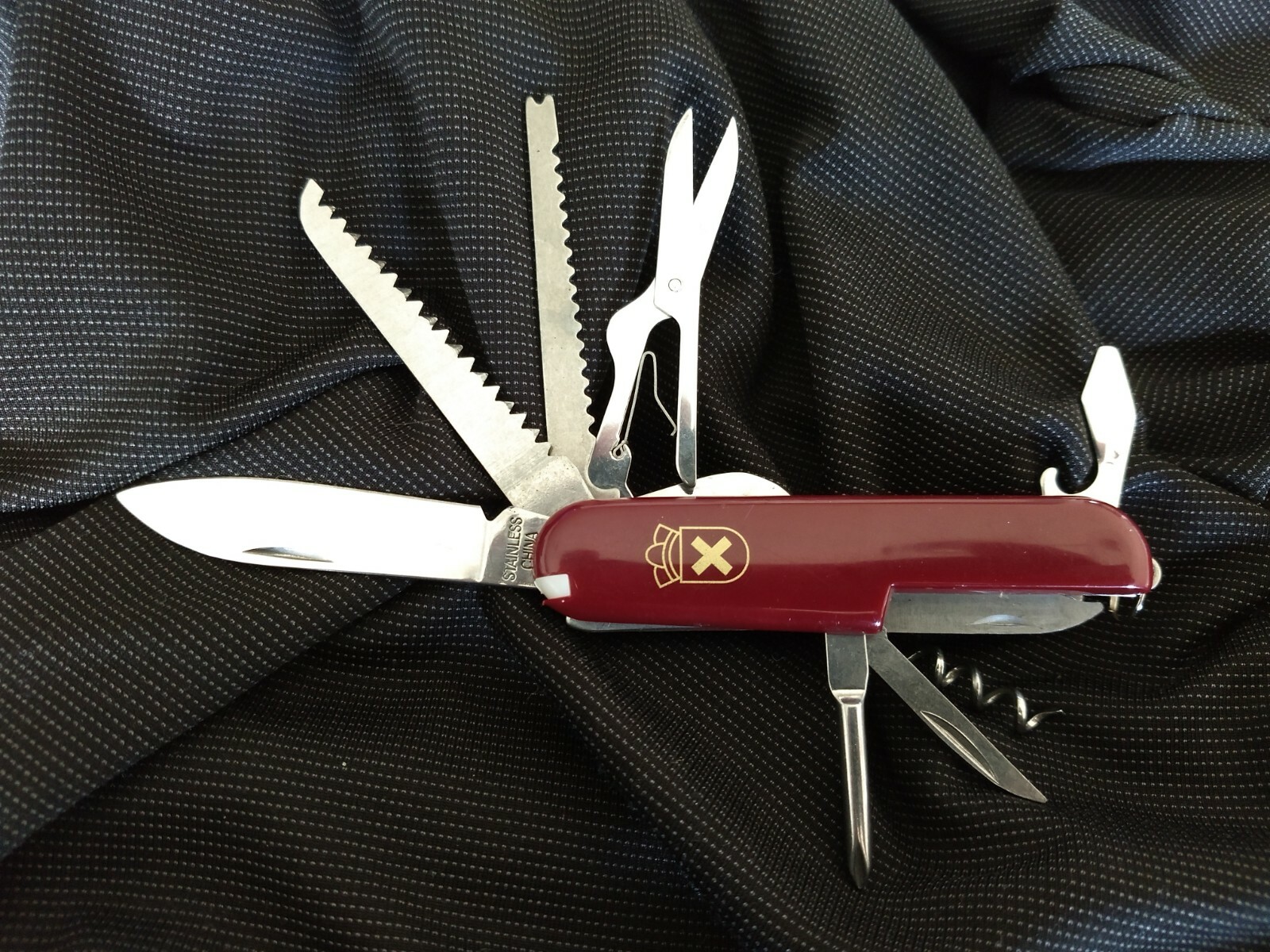 Rite-Edge Red Swiss Scout Camping Pocket Knife Multi Tool-Same Day Shipping!