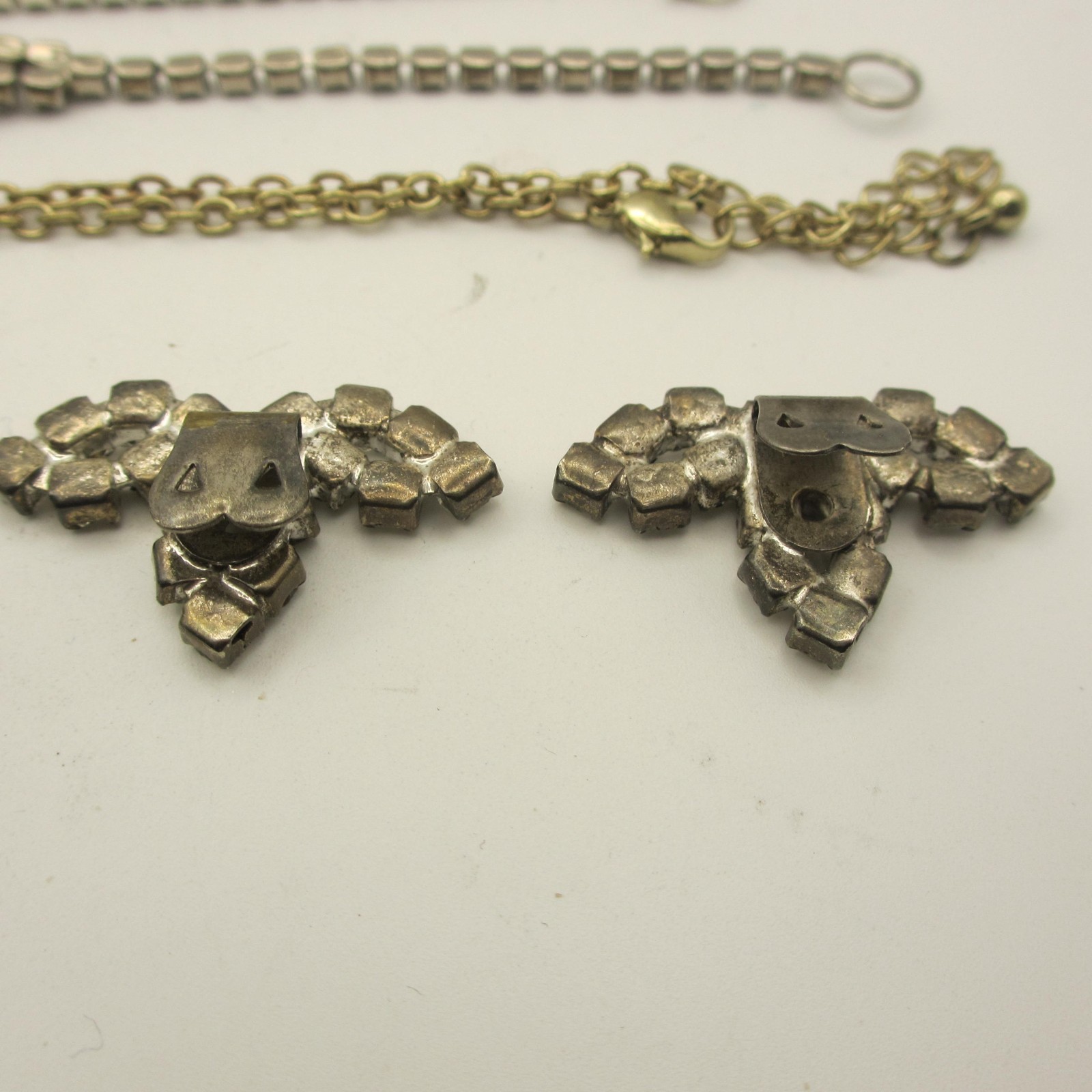 Vintage Rhinestone Jewery Lot Bracelets Necklaces Earrings Shoe Clips Brooch