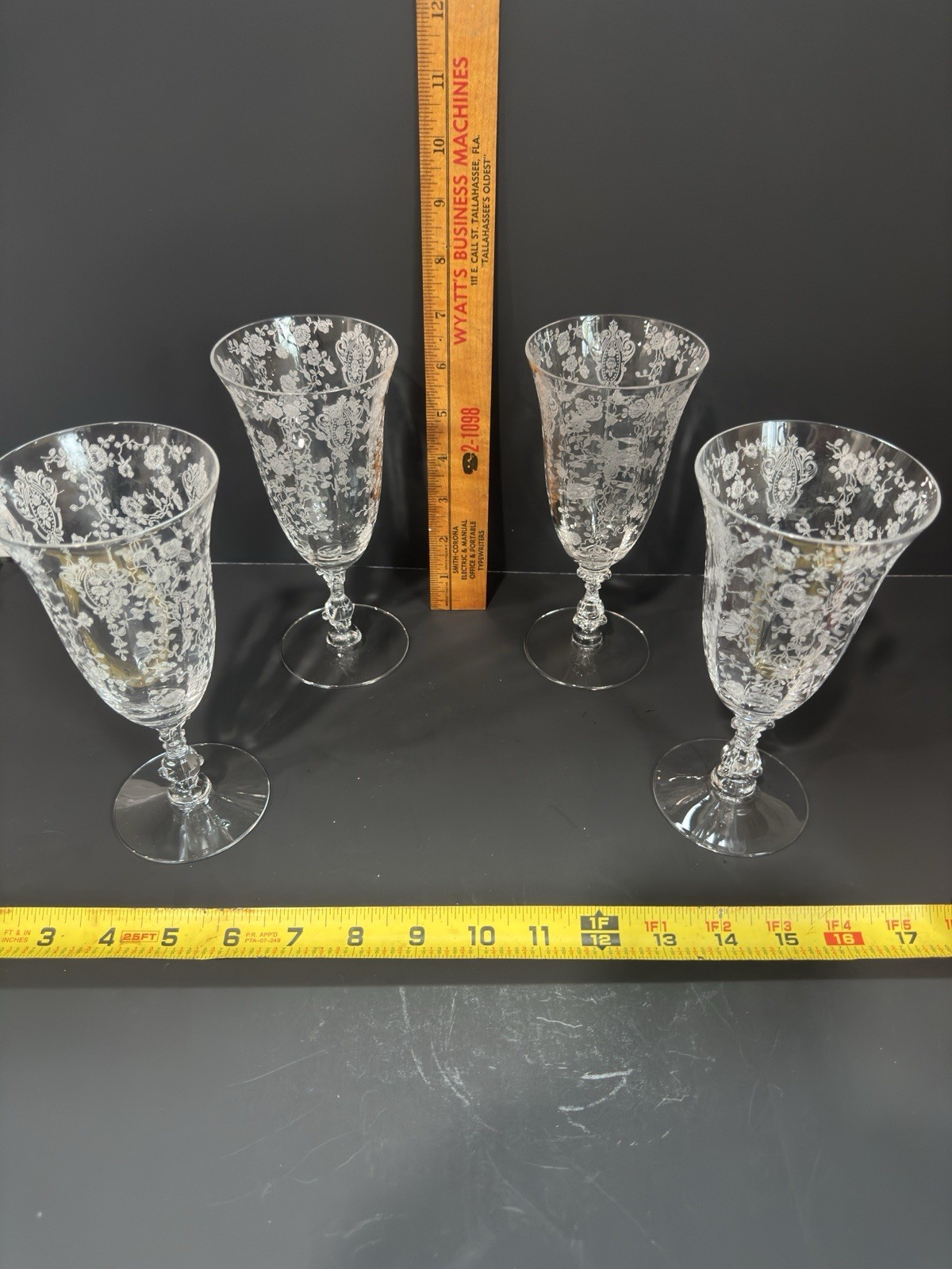 Vintage Cambridge Rose Point Etched Glassware. Mint!