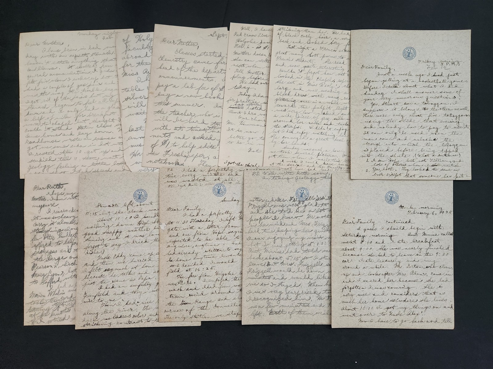 1920s antique LETTER LOT mineola ny FRANCES WHITTY from MOUNT HOLYOKE COLLEGE