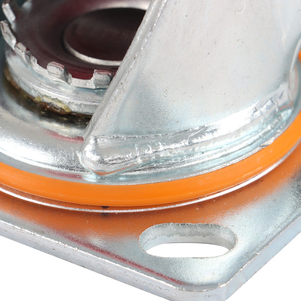 4 Pack 6 Inch Heavy Duty Red Caster Wheels Swivel Plate Total Lock Brake