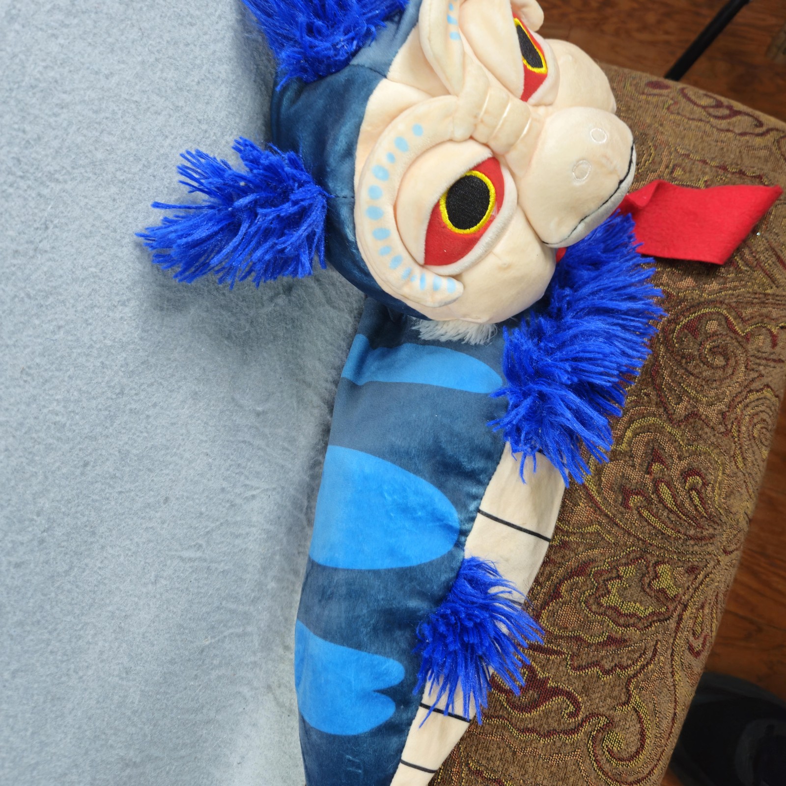 Labyrinth Worm Blue Plush Travel Neck Pillow Zip Up 'Ello William Henson Soft