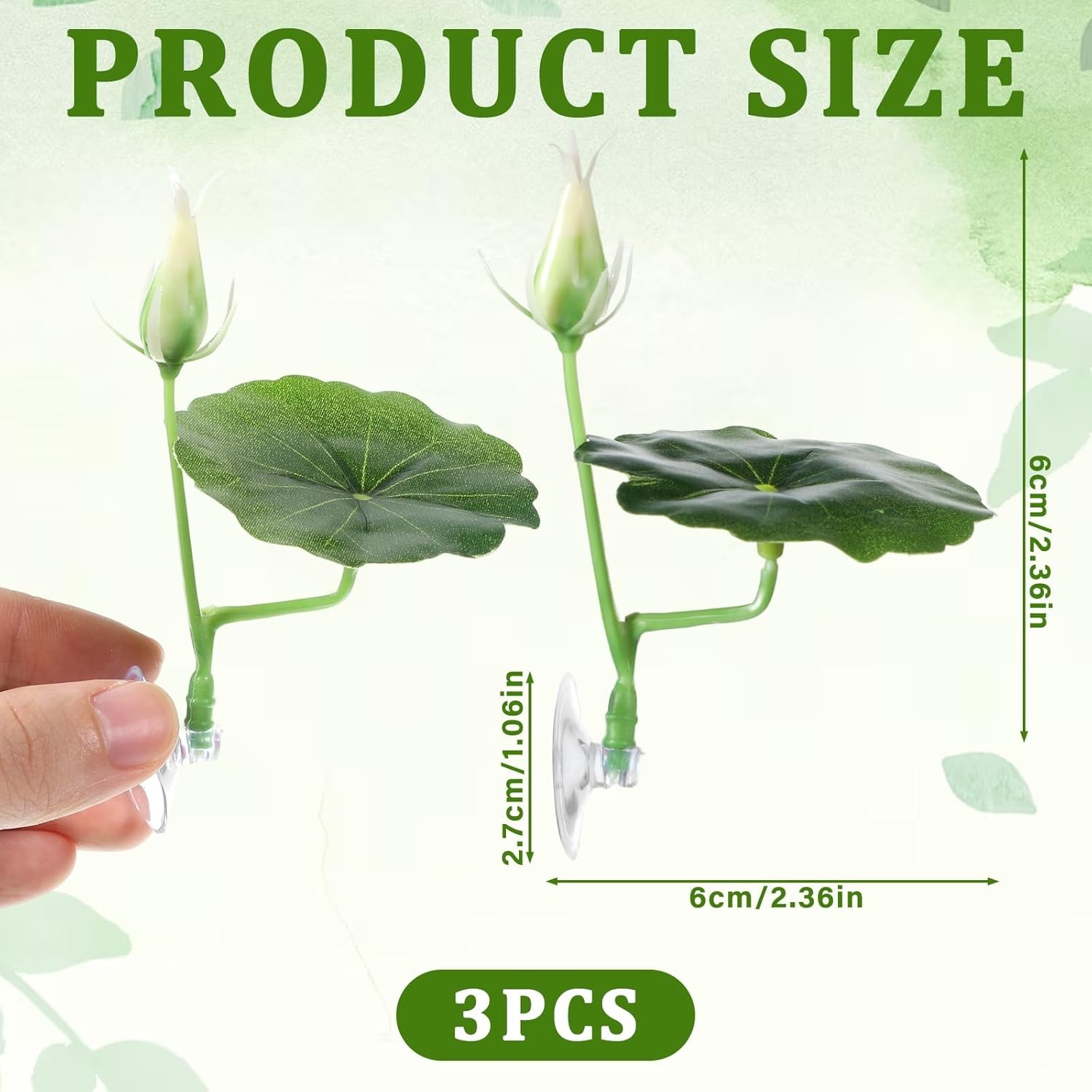 3 Pcs Betta Fish Bed Leaf Hammock Suction Cup Tank Decor 3 X Green