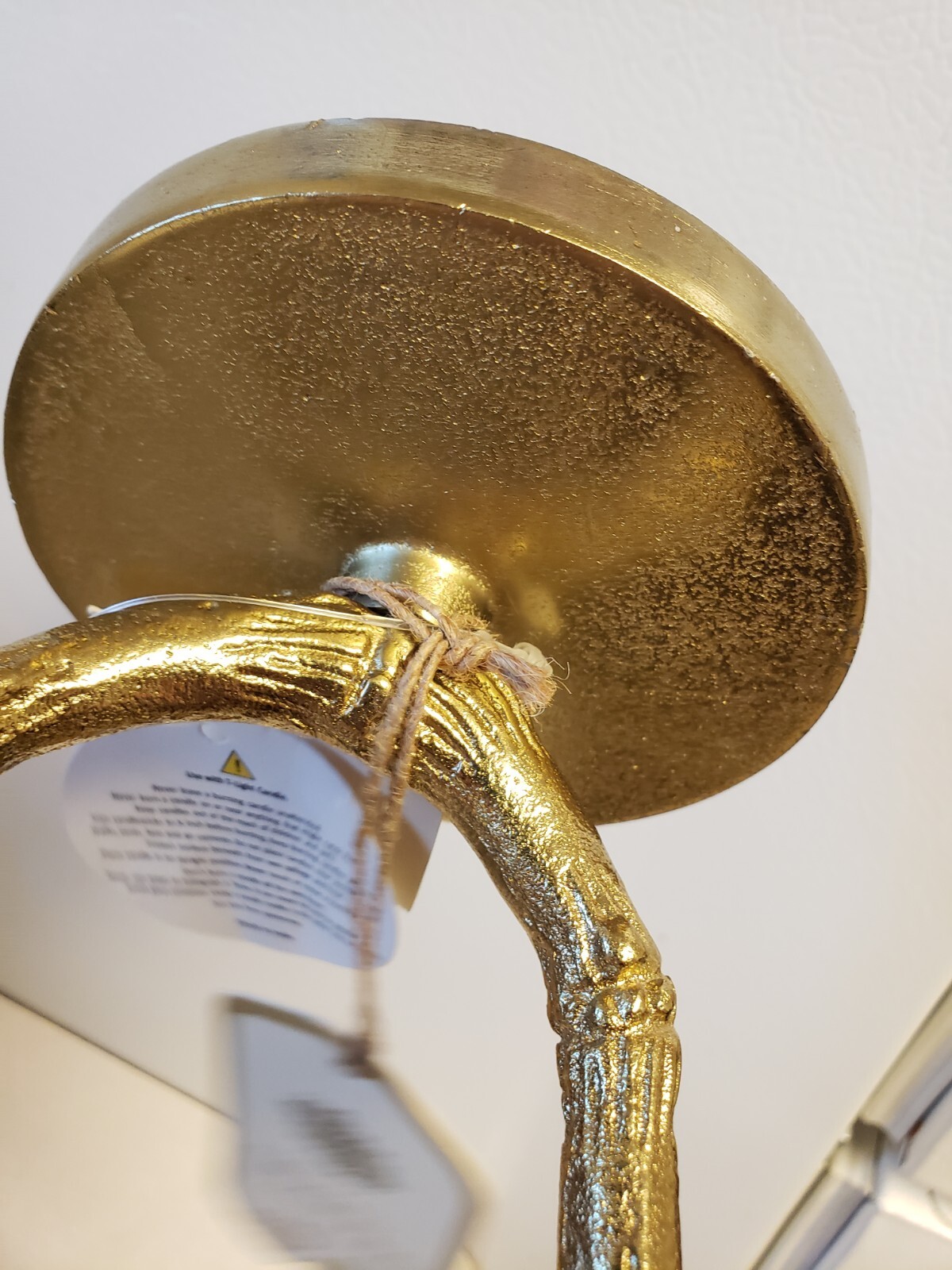 Uniquely Crafted by Artisans in India Metal Bamboo Candle Holder 13.5" Tall 