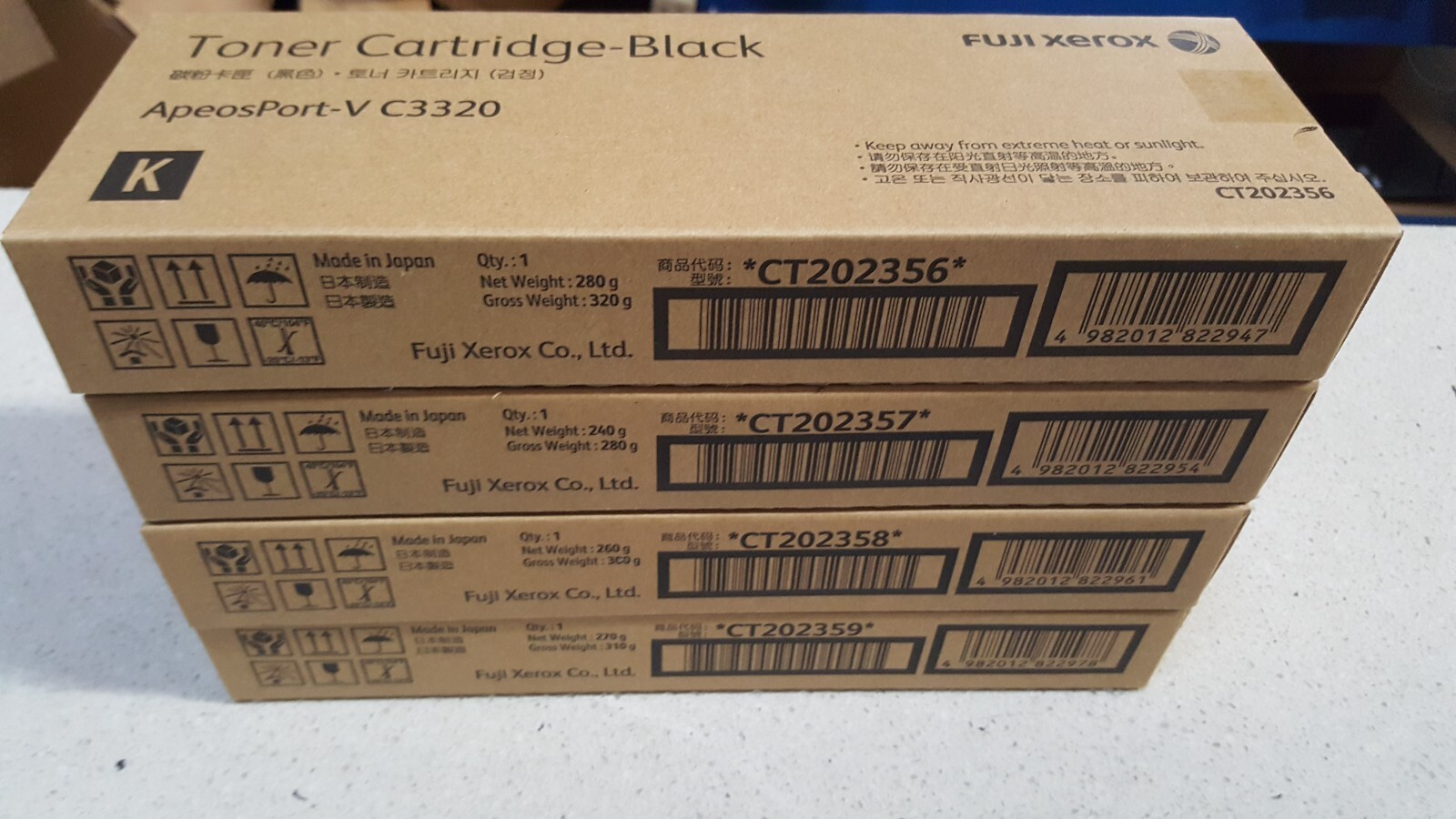 FULL SET Genuine Xerox CT202356 CT202357 CT202358 CT202359 CMYK Toner AP-V C3320