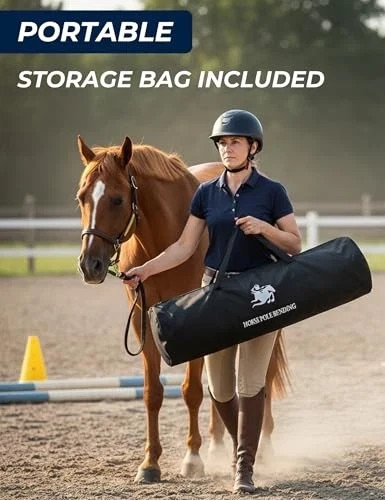 6 Pcs 6FT Pole Bending Poles for Horses, Adjustable With Ground-mounted