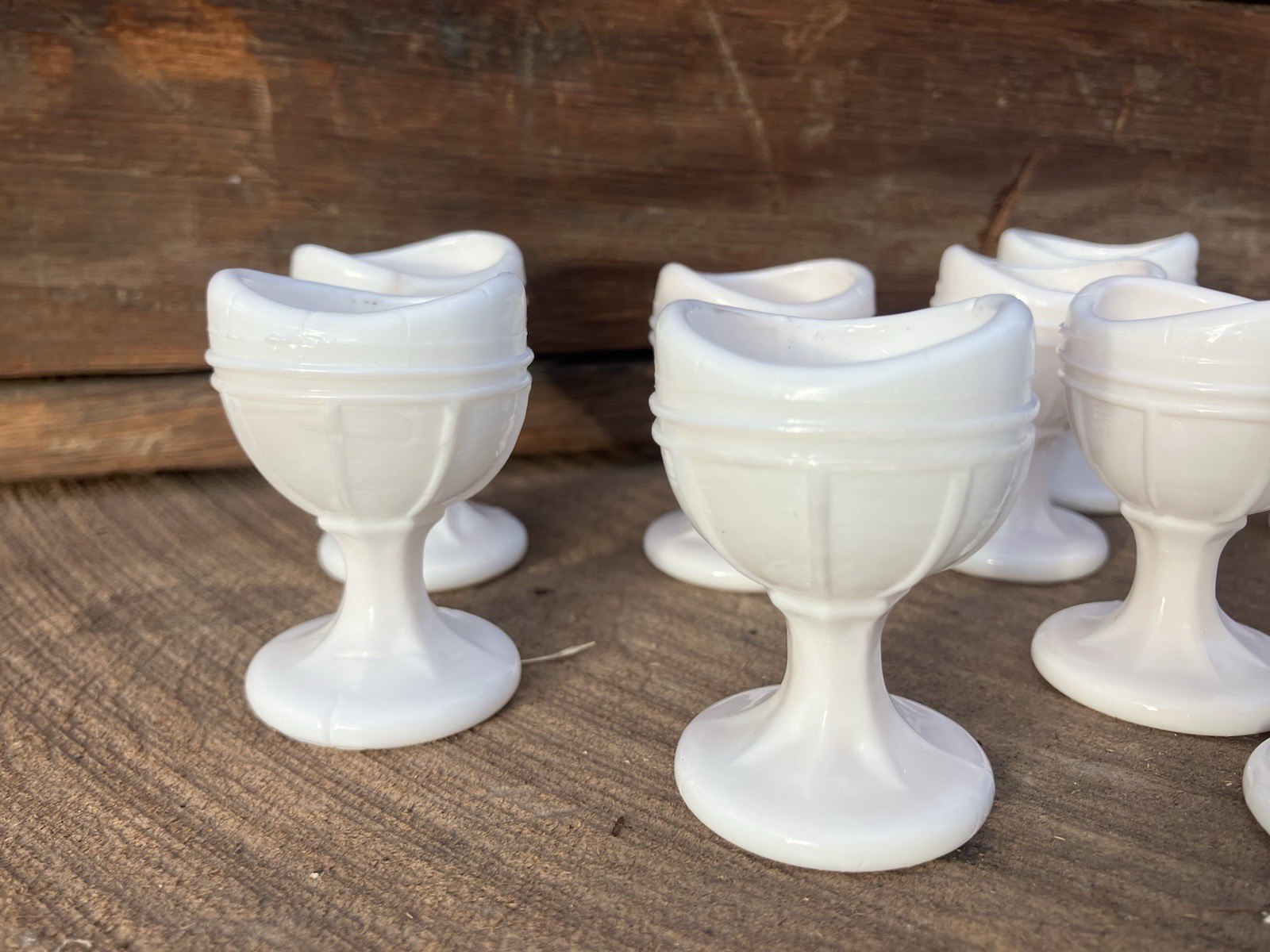 Vintage Milk Glass Slag Eye Wash LOT OF 24 Apothecary Medical