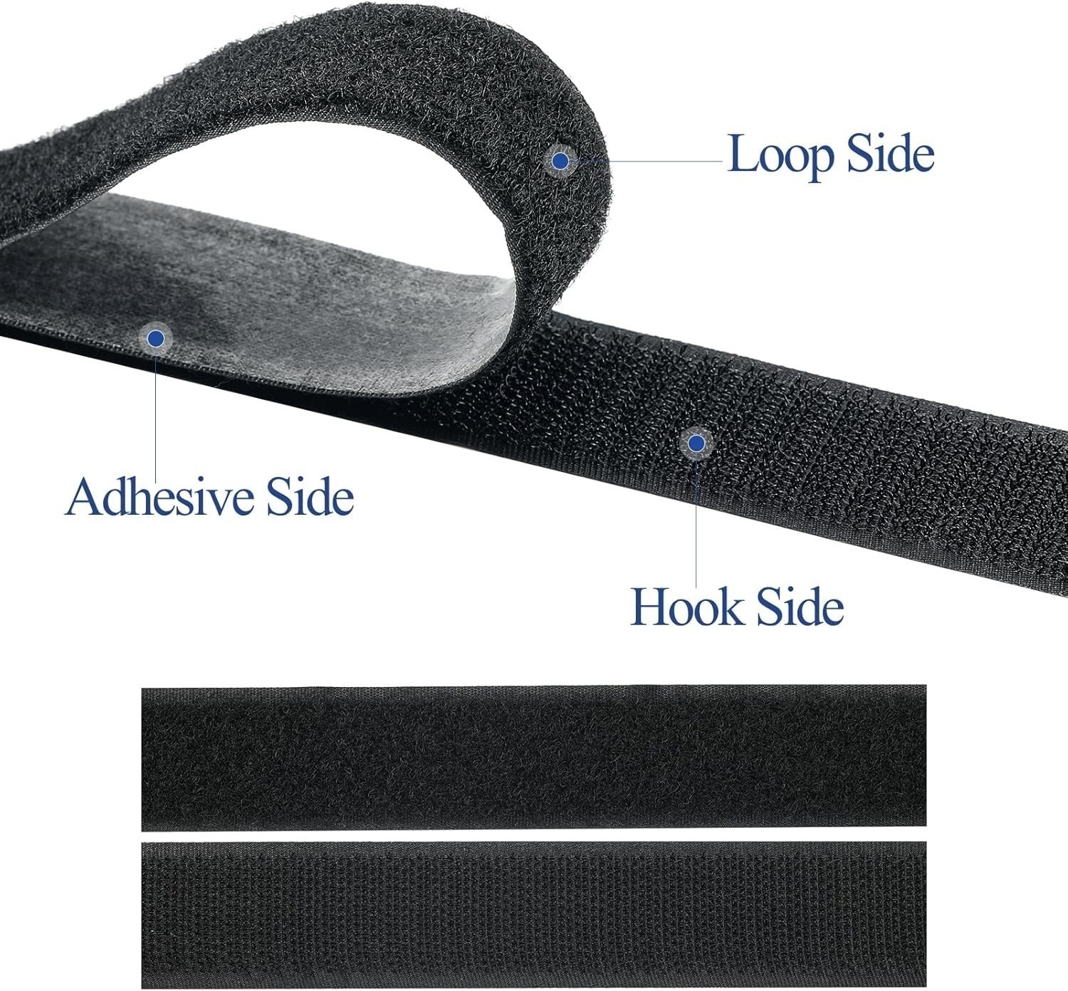 3M Hook and Loop Tape with Adhesive, Heavy Duty Self Sticky Interlocking Tape, S