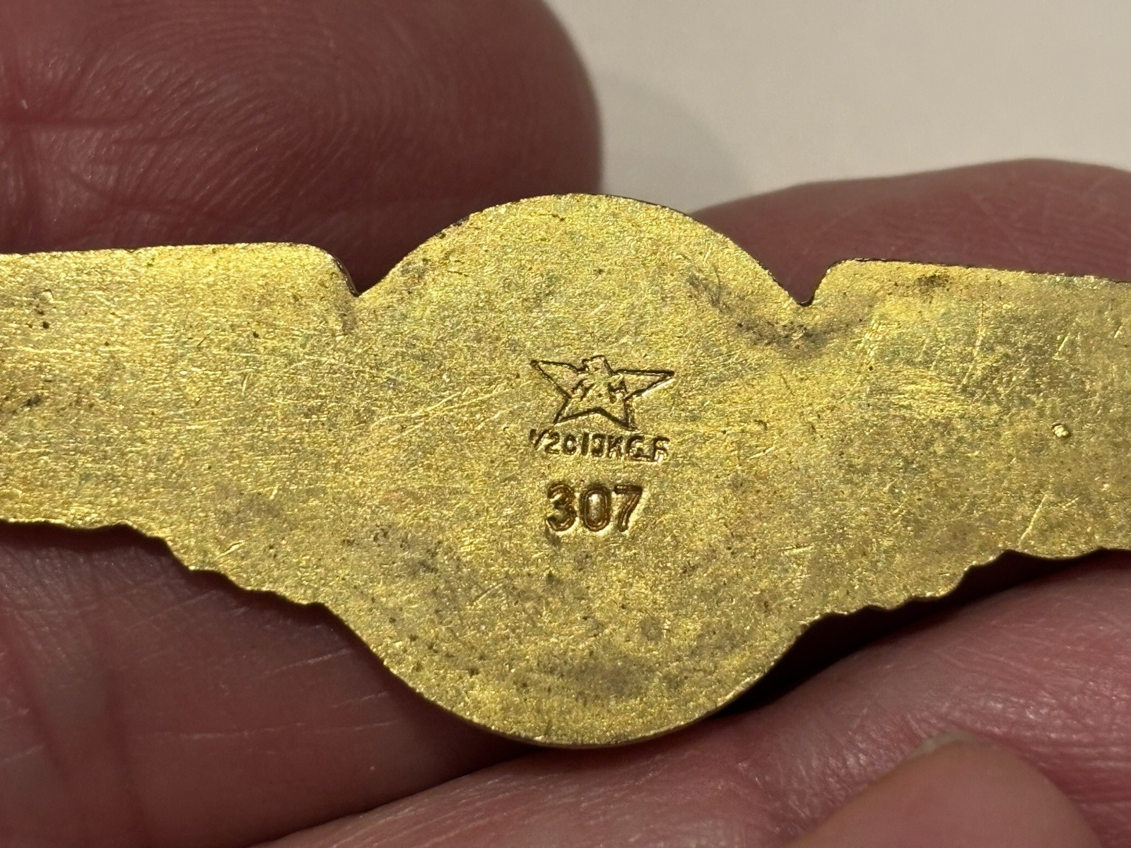 Korean War Period US Navy/Marine Corps Air Crew Wings Marked H&H 1/20 10KGF over