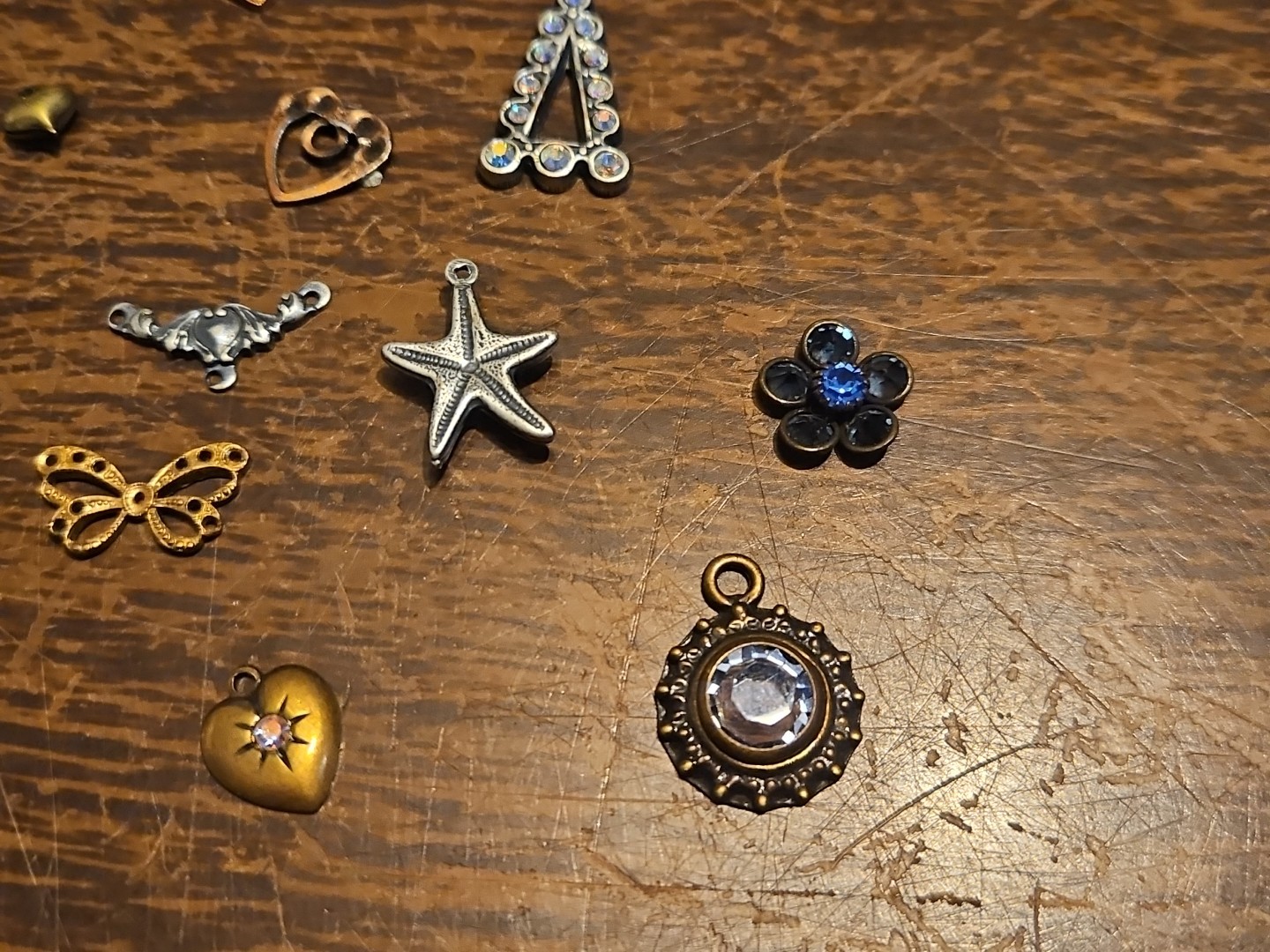 Lot Of 50 Mixed Parts Pcs France Vintage 60s Brass Stampings Findings Jewelry 22